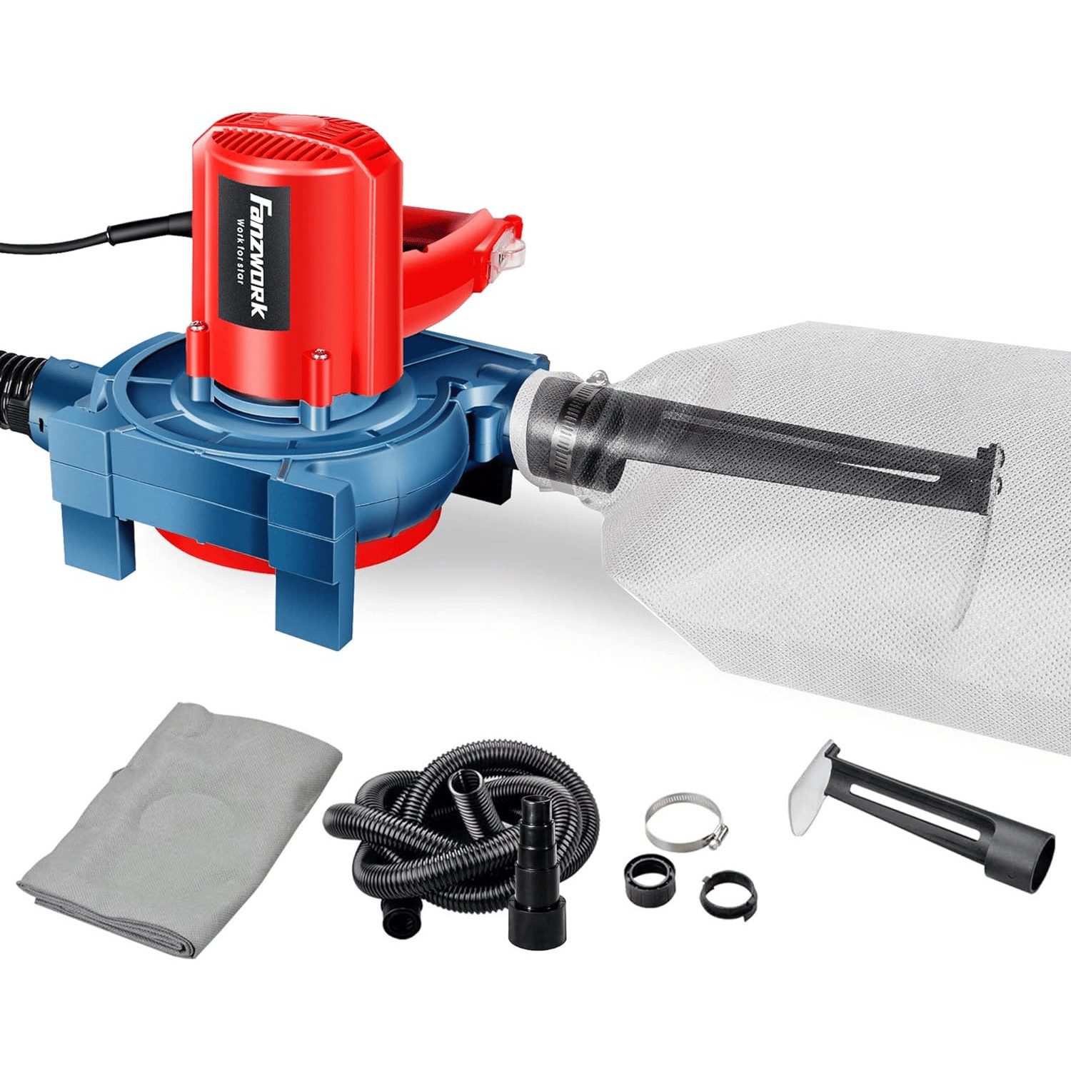 Fanzwork Industriesauger Absauganlage 900W mit wiederverwendbaren Staubbeutel und Metallgehäuse, 900 W