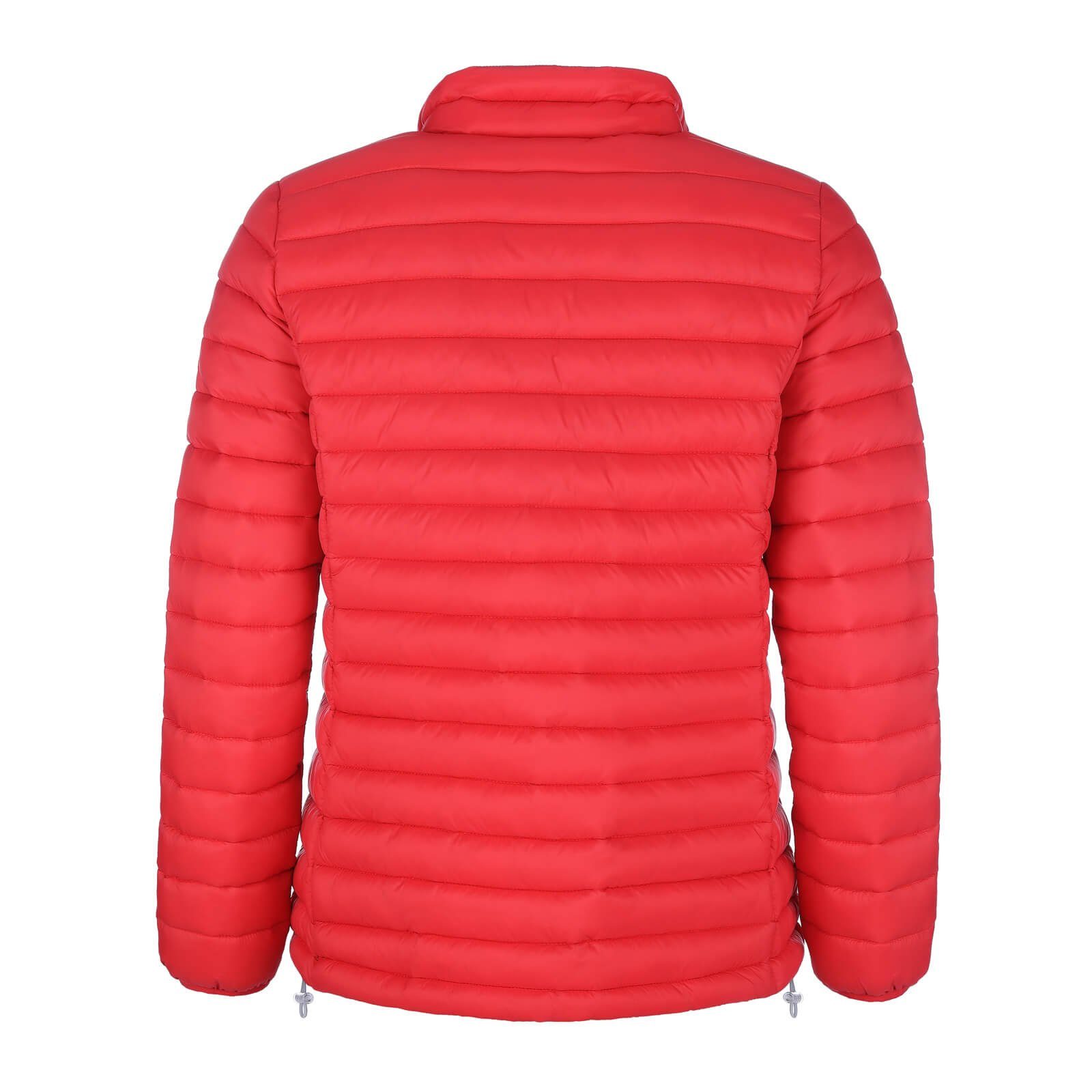 modAS Steppjacke Damen Jacke mit Daunenoptik Aufbewahrungsbeutel Stehkragen inkl. (20) - rot