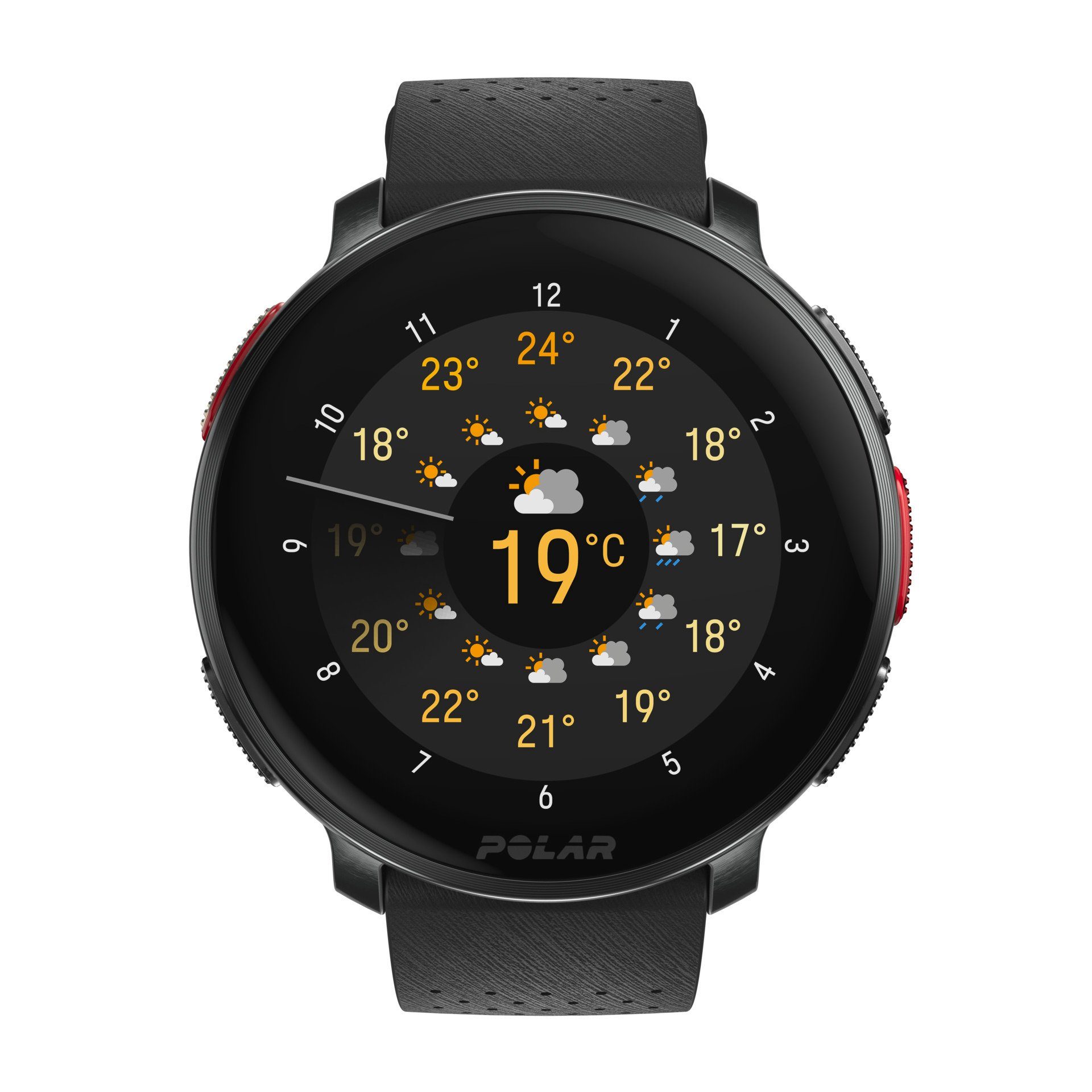 Polar VANTAGE V3 Smartwatch (3,5 cm/1,39 Zoll, Proprietär), Premium-Multisportuhr Silikon-Armband S-L
