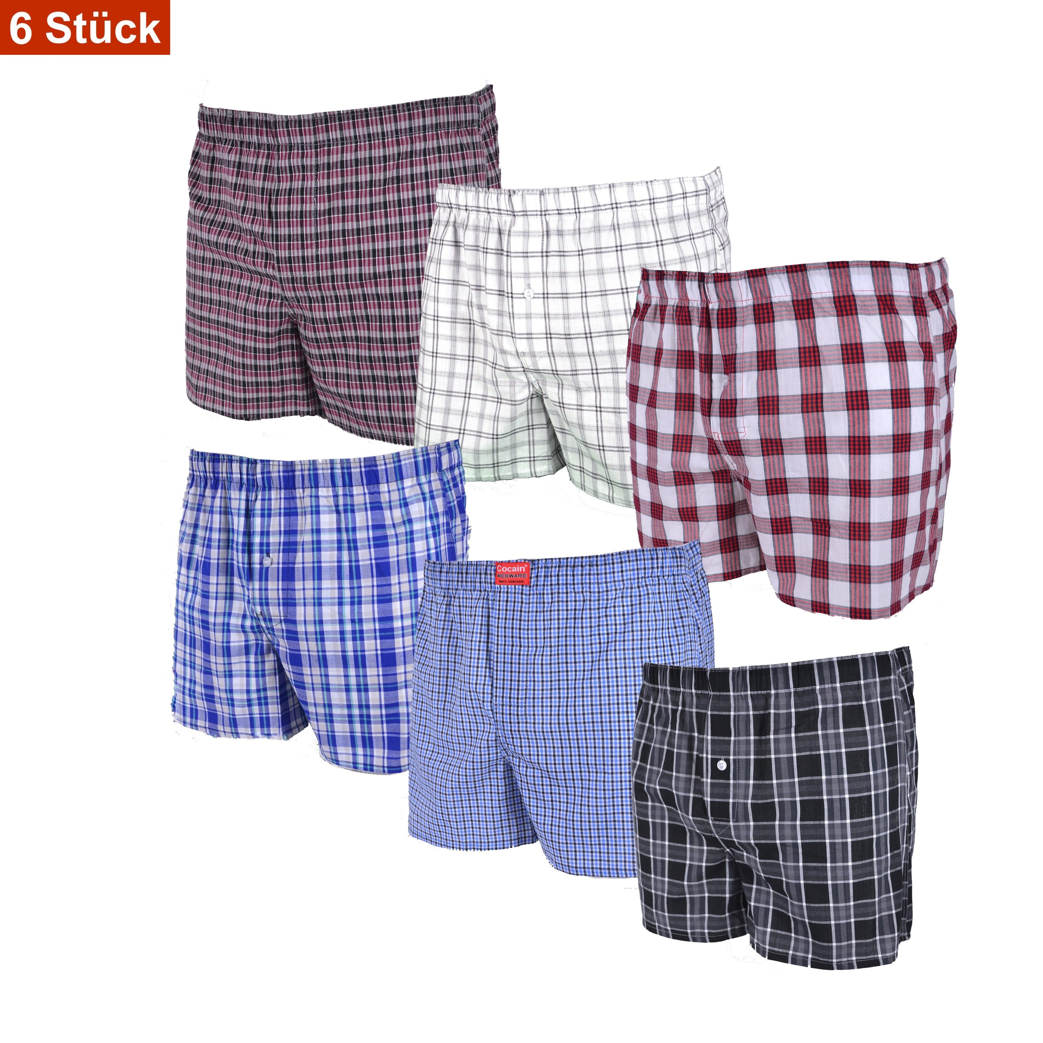 Boxershorts Lockerer American Boxershort Boxer Unterhose 100 % Baumwolle kariert
