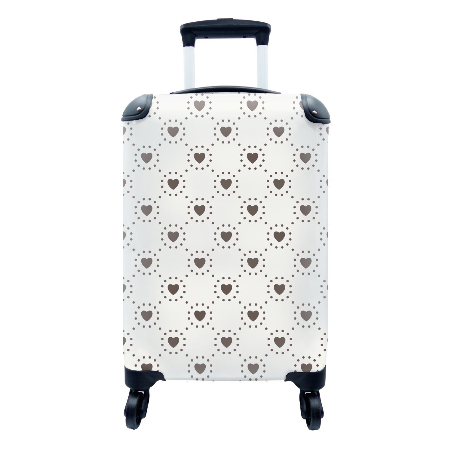 Muster, Handgepäckkoffer für Ferien, mit Handgepäck rollen, - Reisetasche Herz Reisekoffer Rollen, - 4 Linie Geometrie - MuchoWow Trolley,