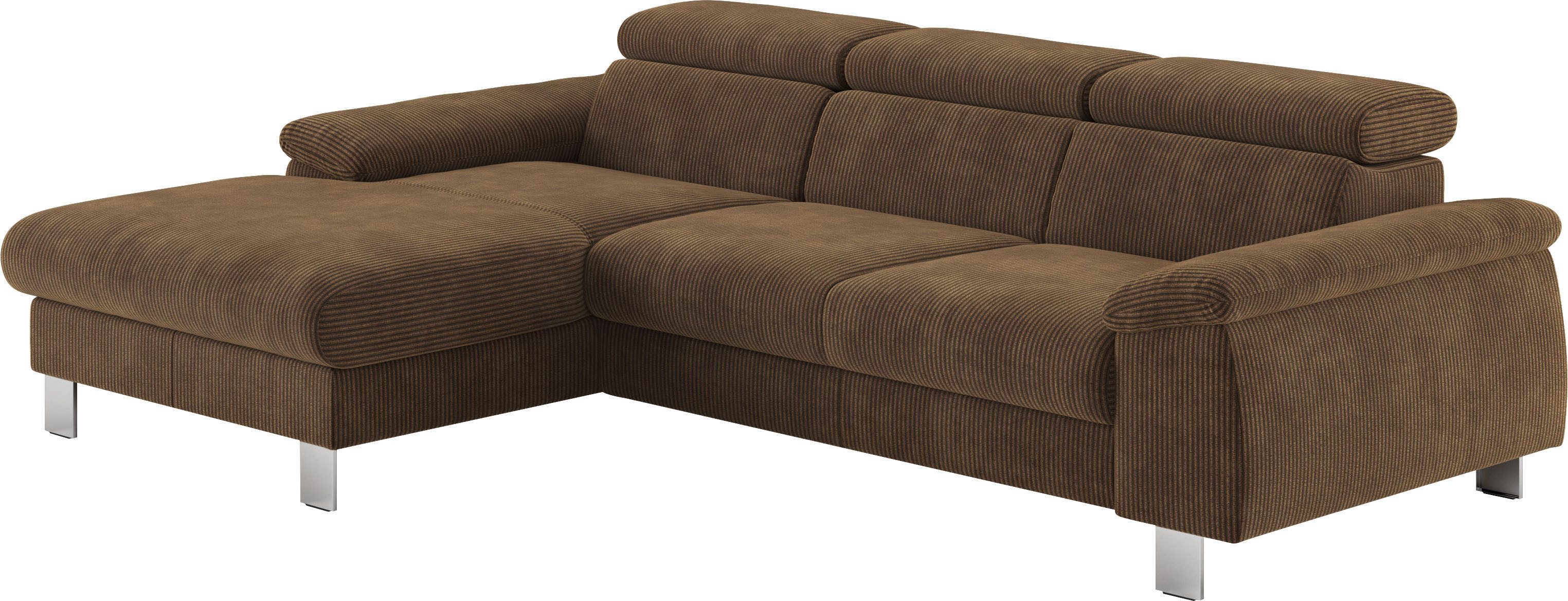 COTTA Ecksofa Komaris L-Form, B: 244 cm, mit Kopfteilverstellung, optional Bettfunktion, Bettkasten & Licht