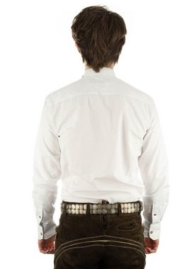 OS-Trachten Trachtenhemd Pewya Langarmhemd mit Stehkragen mit Riegel