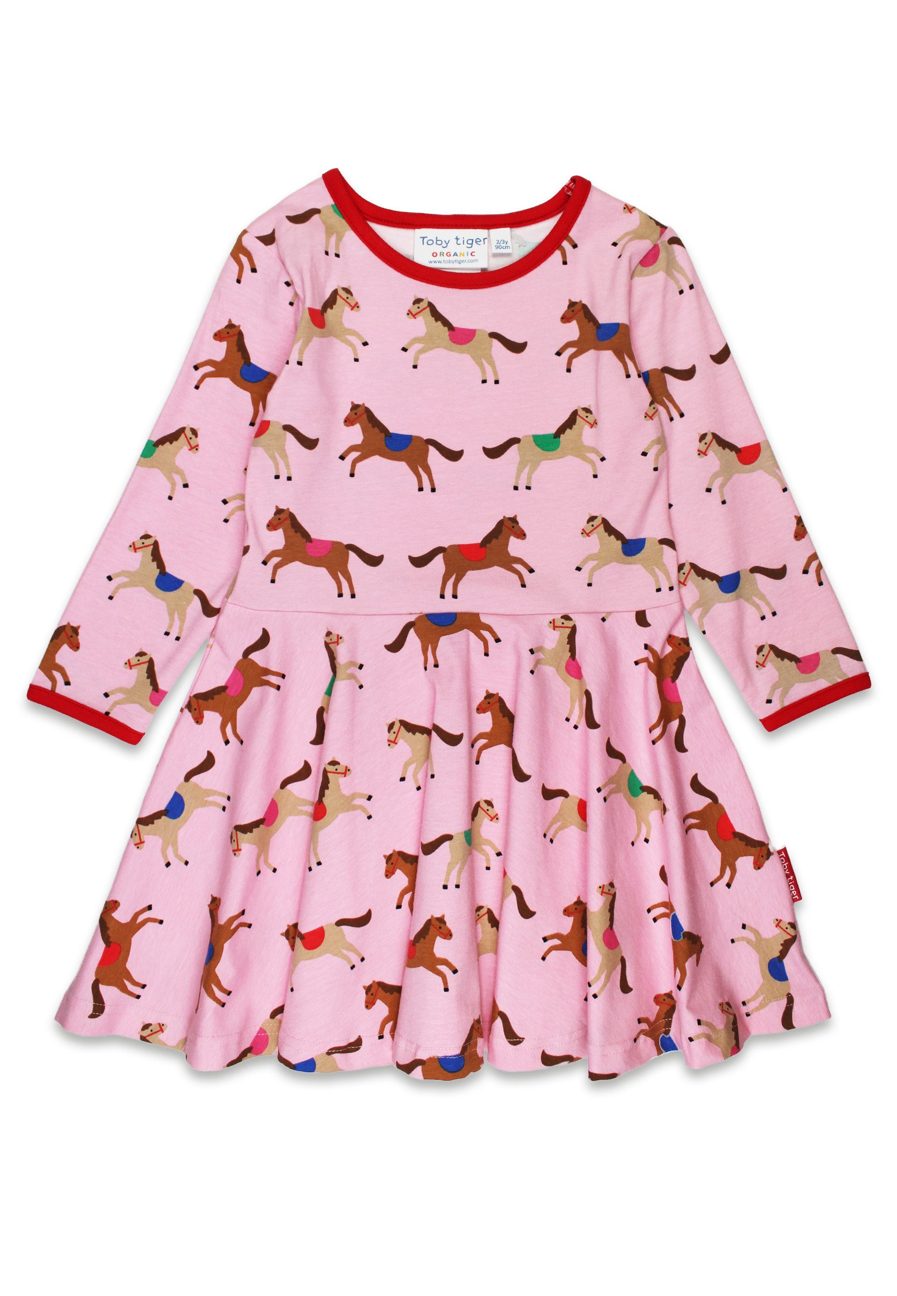 Toby Tiger Shirtkleid Jersey Skaterkleid langarm mit Pferde Print