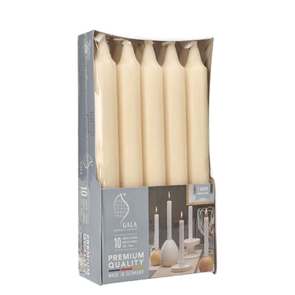 PAPSTAR Tafelkerze 10 Tafelkerzen Ø 2,1 cm · 19,3 cm creme