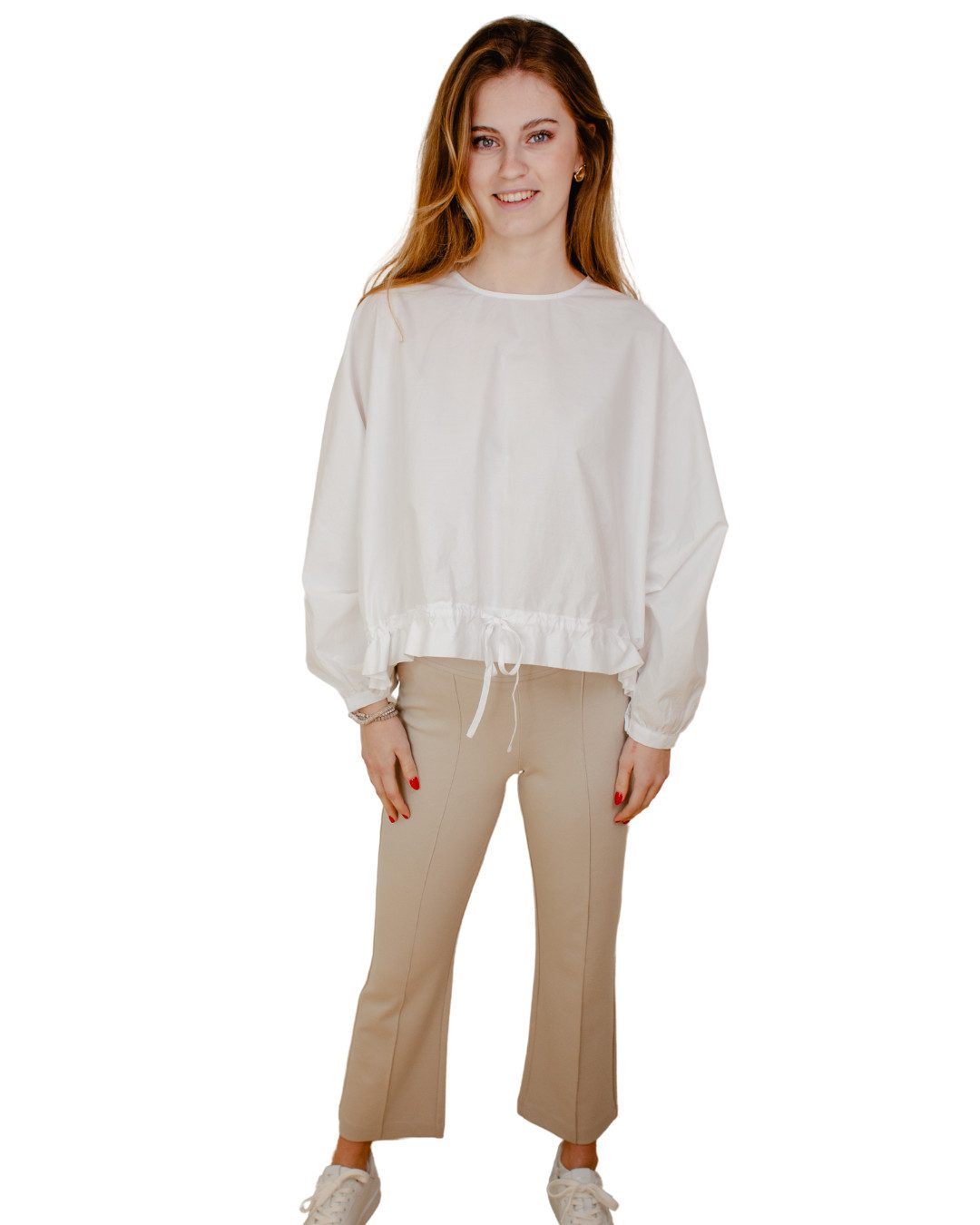 Milano Italy 5-Pocket-Jeans KICKFLARE Hose MILANO creme