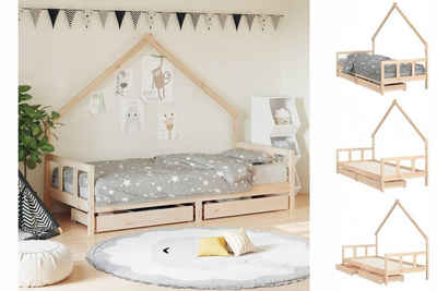 vidaXL Kinderbett Kinderbett mit Schubladen 90x200 cm Massivholz Kiefer