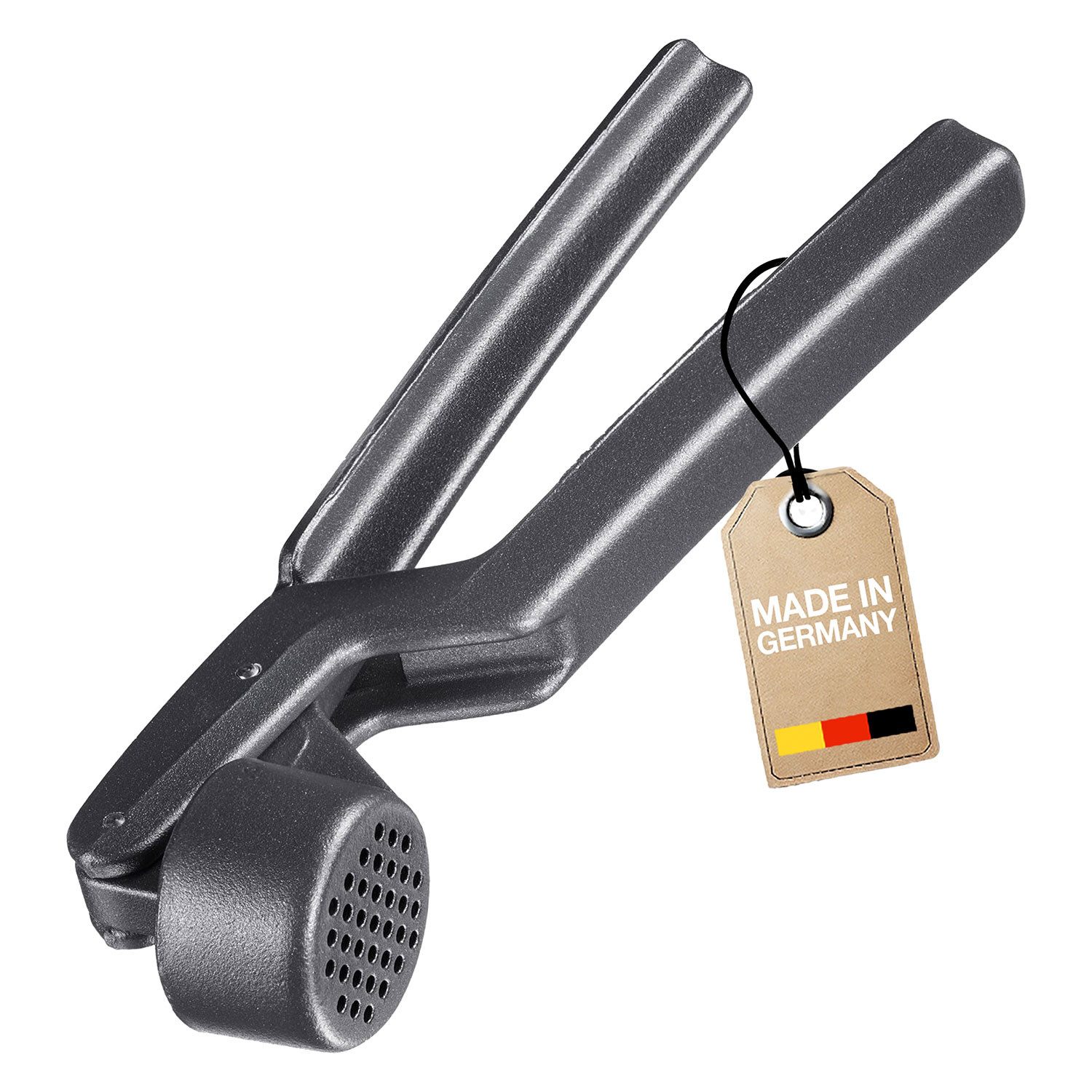 WESTMARK Knoblauchpresse Novapress Black Edition – Ergonomische Premium Mehrzweckpresse, Aluminium, griffige Haptik, spülmaschinengeeignet