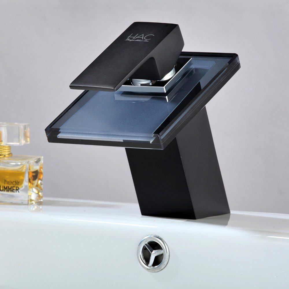 HAC24 Waschtischarmatur Glas Wasserfall Waschbecken Armatur günstig online kaufen