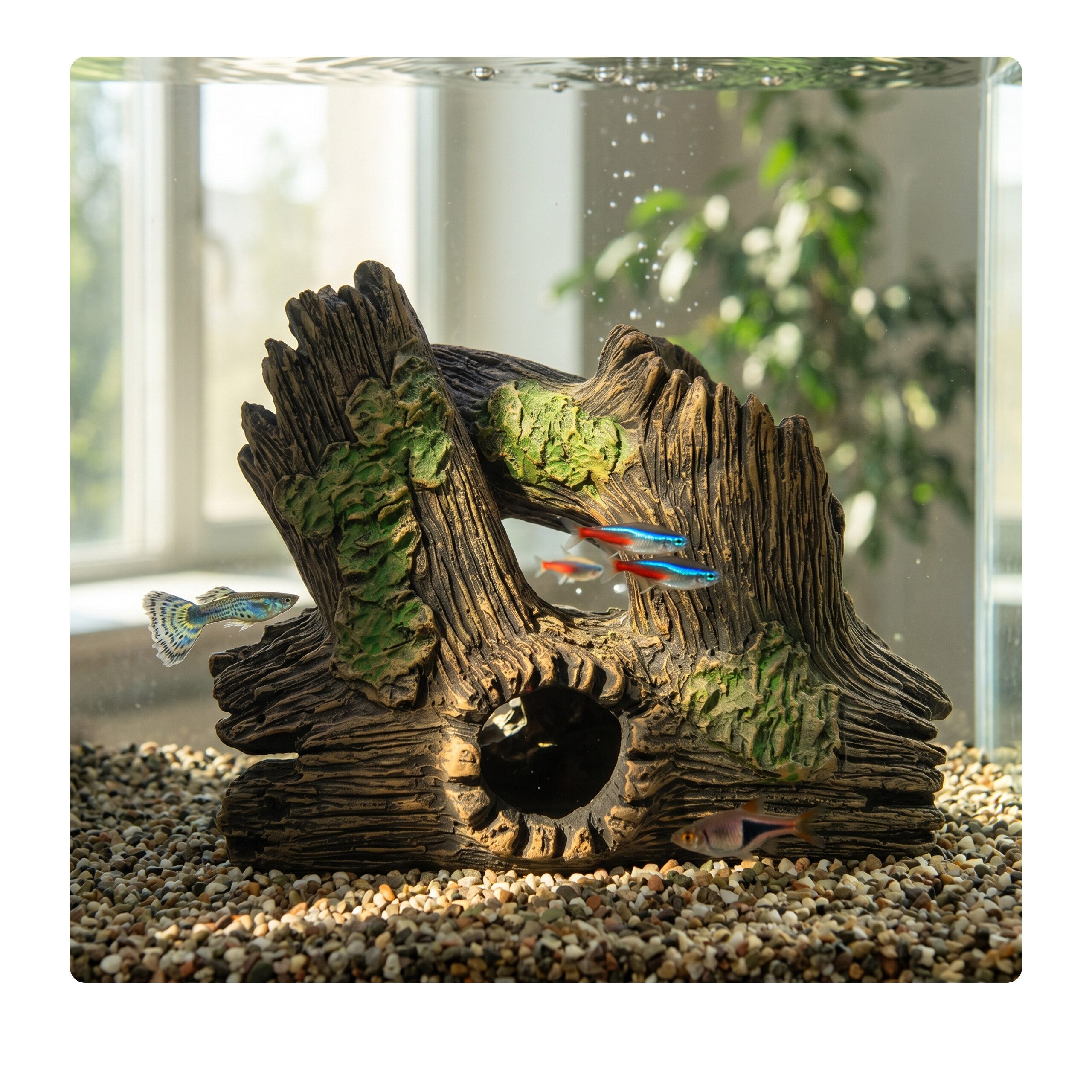 relaxdays Aquariendeko Aquarium Deko Baumstamm