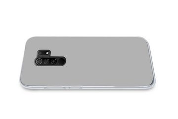 MuchoWow Handyhülle Grau - Unifarbener Druck, Phone Case, Handyhülle Xiaomi Redmi 9, Silikon, Schutzhülle
