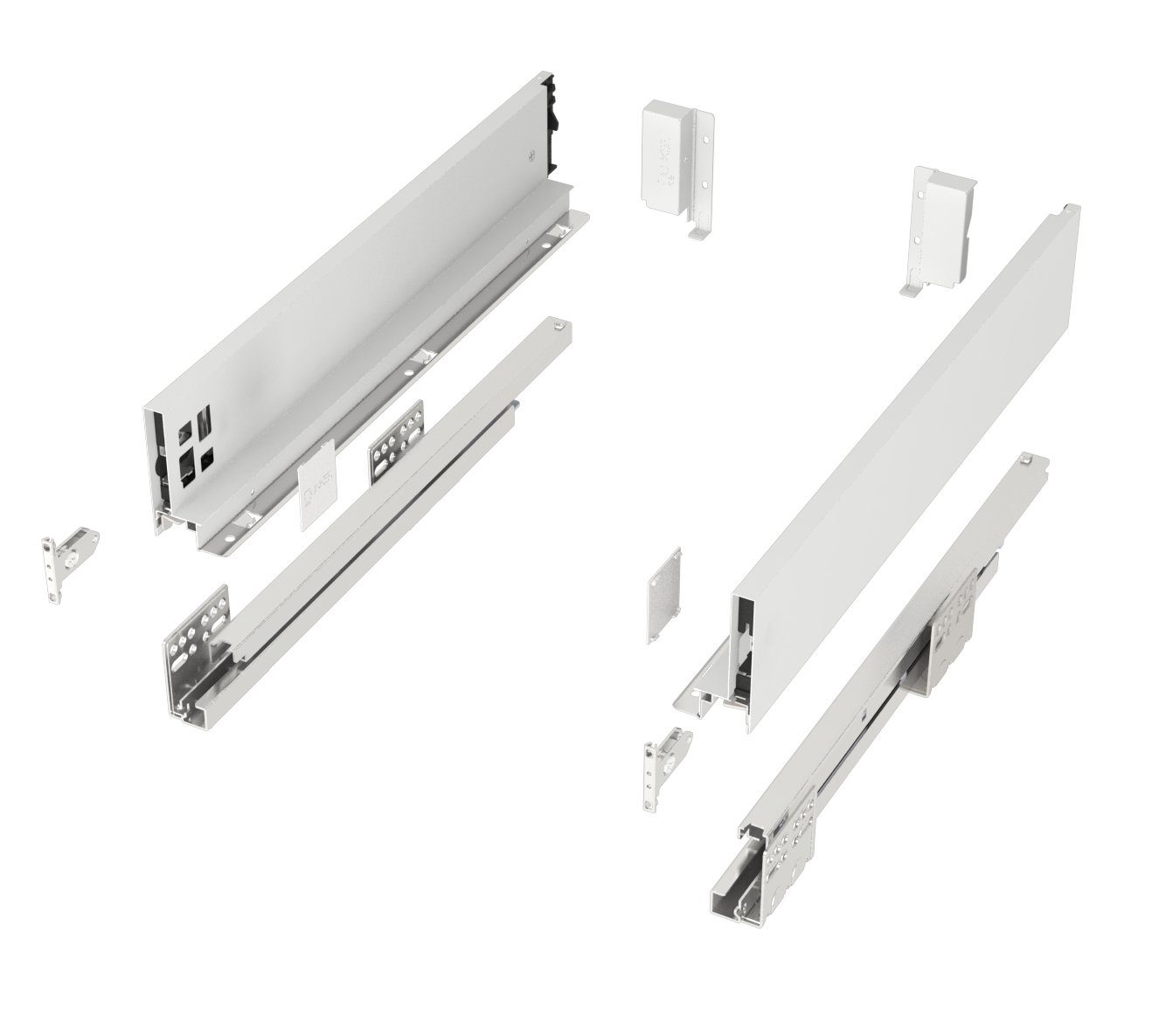 SO-TECH® Schubkasten Schubladensystem JUNKER SLIM weiß Höhe 84 mm 40 kg belastbar, SoftClose, mit 13 mm Schubladenzargen, Nennlänge 300 mm