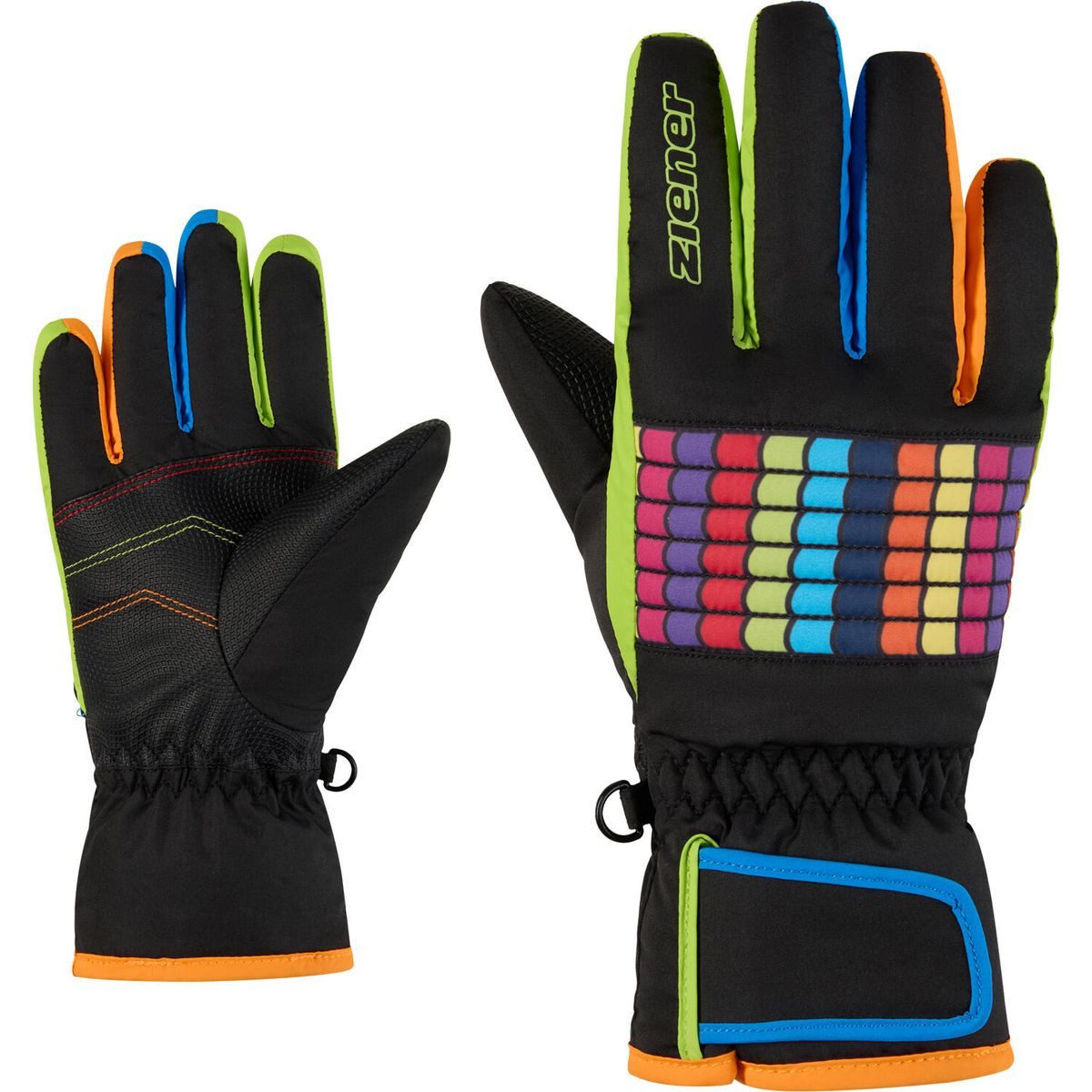 Ziener Skihandschuhe Lamil-z AS Glove Junior Unisex Bunte Skihandschuhe für Kinder mit wasser- und winddichter Membran