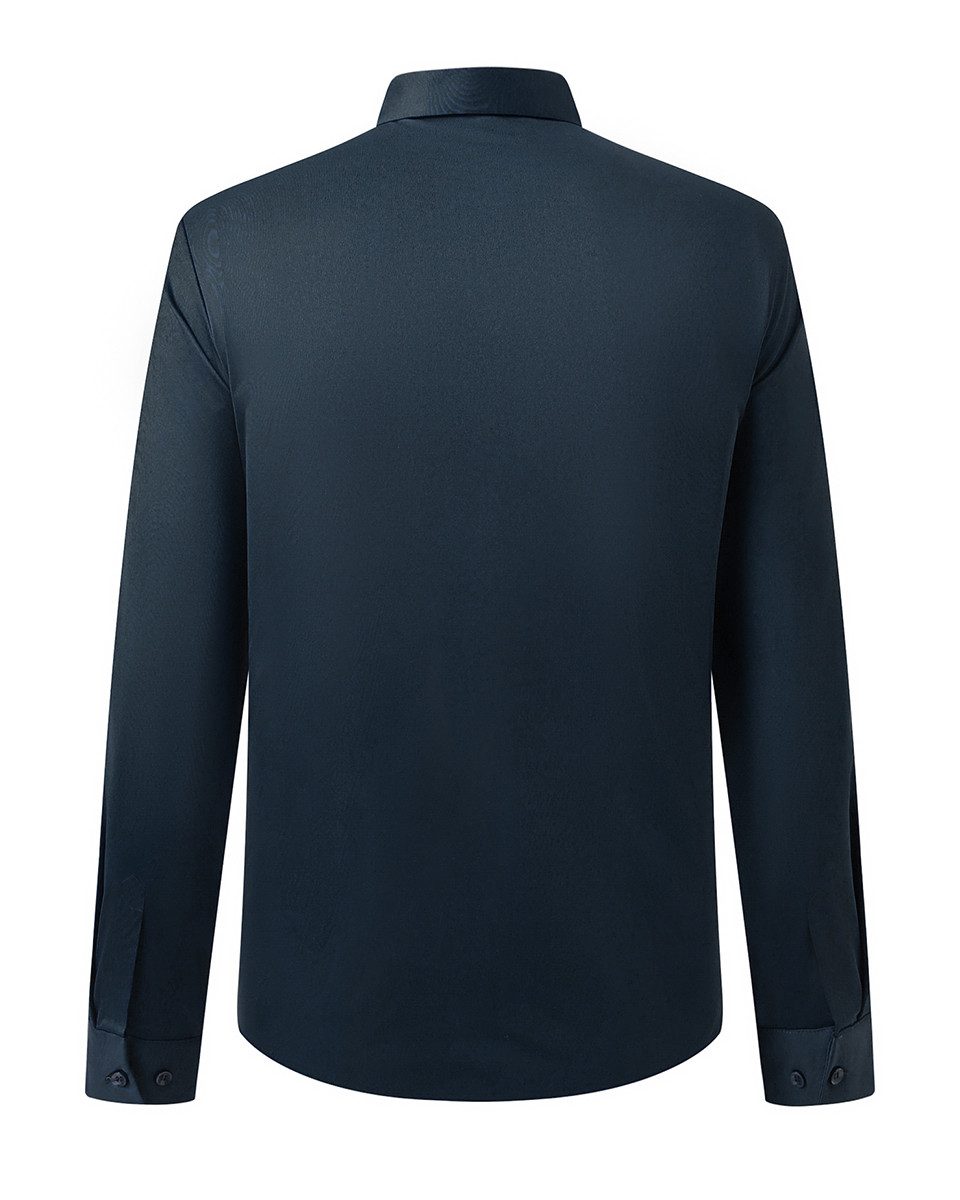 Allthemen Businesshemd bügelfrei Langarmhemd Herren hochelastisch Oberhemd Unifarben