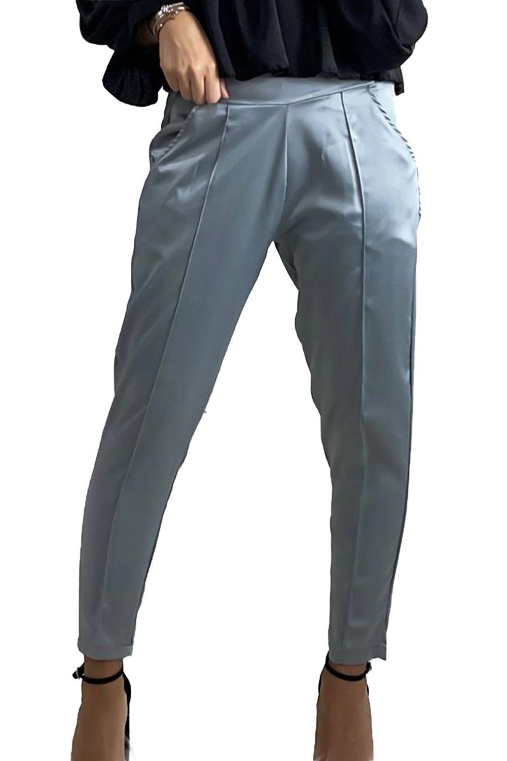 Egomaxx Stoffhose Poptrash Pants lockere Silk Treggings Glänzend Seiden Loo günstig online kaufen