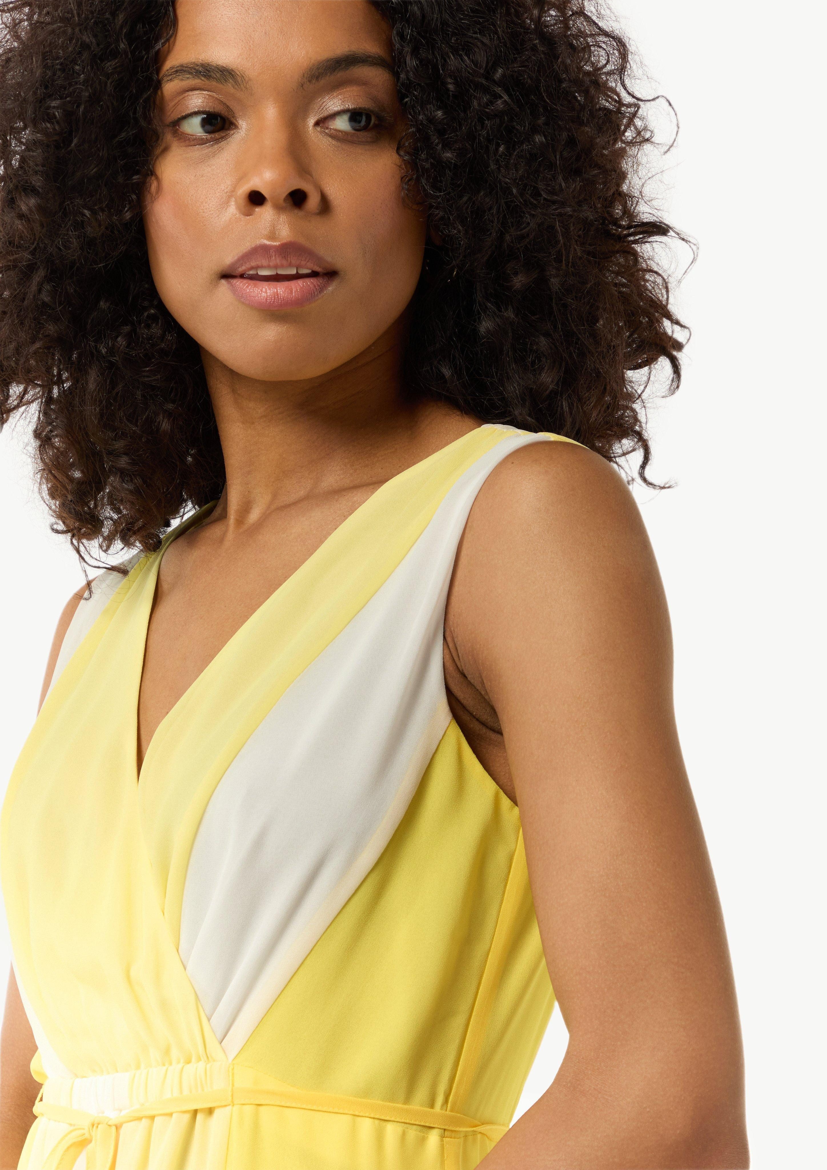 Comma Maxikleid Chiffon-Kleid mit elastischer Taille günstig online kaufen