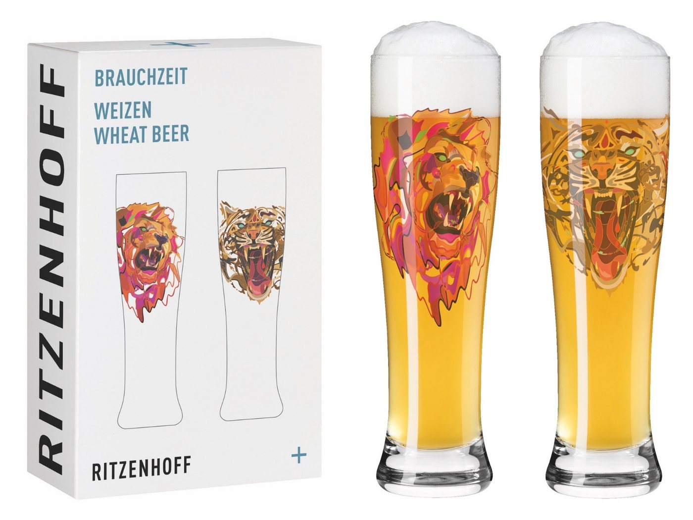 Ritzenhoff Gläser-Set Brauchzeit Weizen 2er Set F24 #21 #22, Glas, 16,2 x 8,1 x 26,6 cm