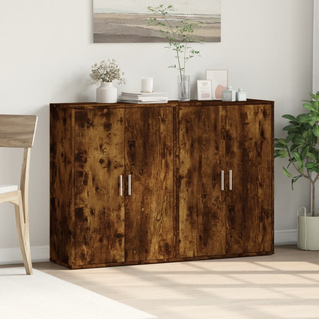 vidaXL Sideboard Sideboards 2 Stk. Räuchereiche günstig online kaufen