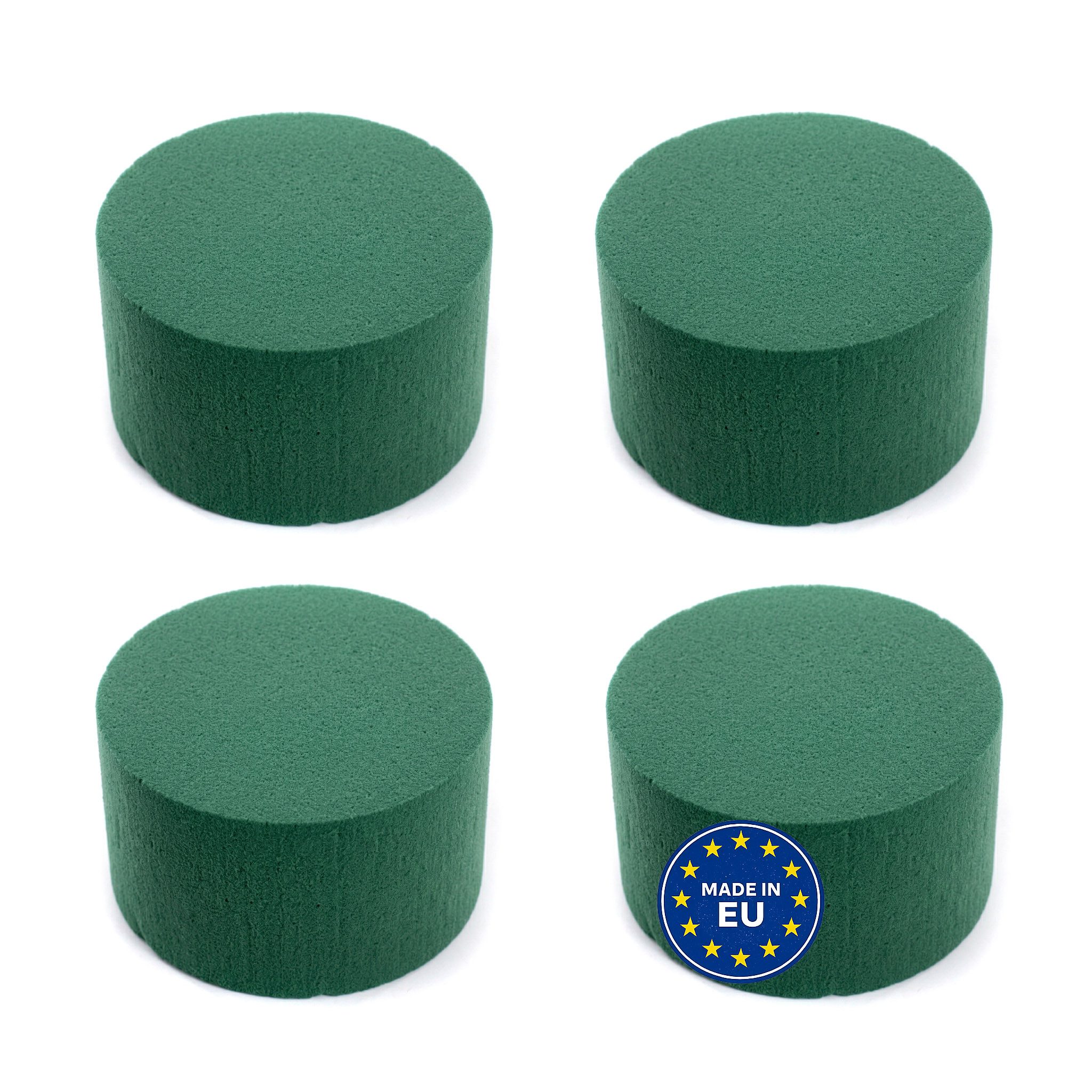 Creativery Bastelmoos, Nass Steckschaum Rund 8x5cm für Frischblumen 4er Set