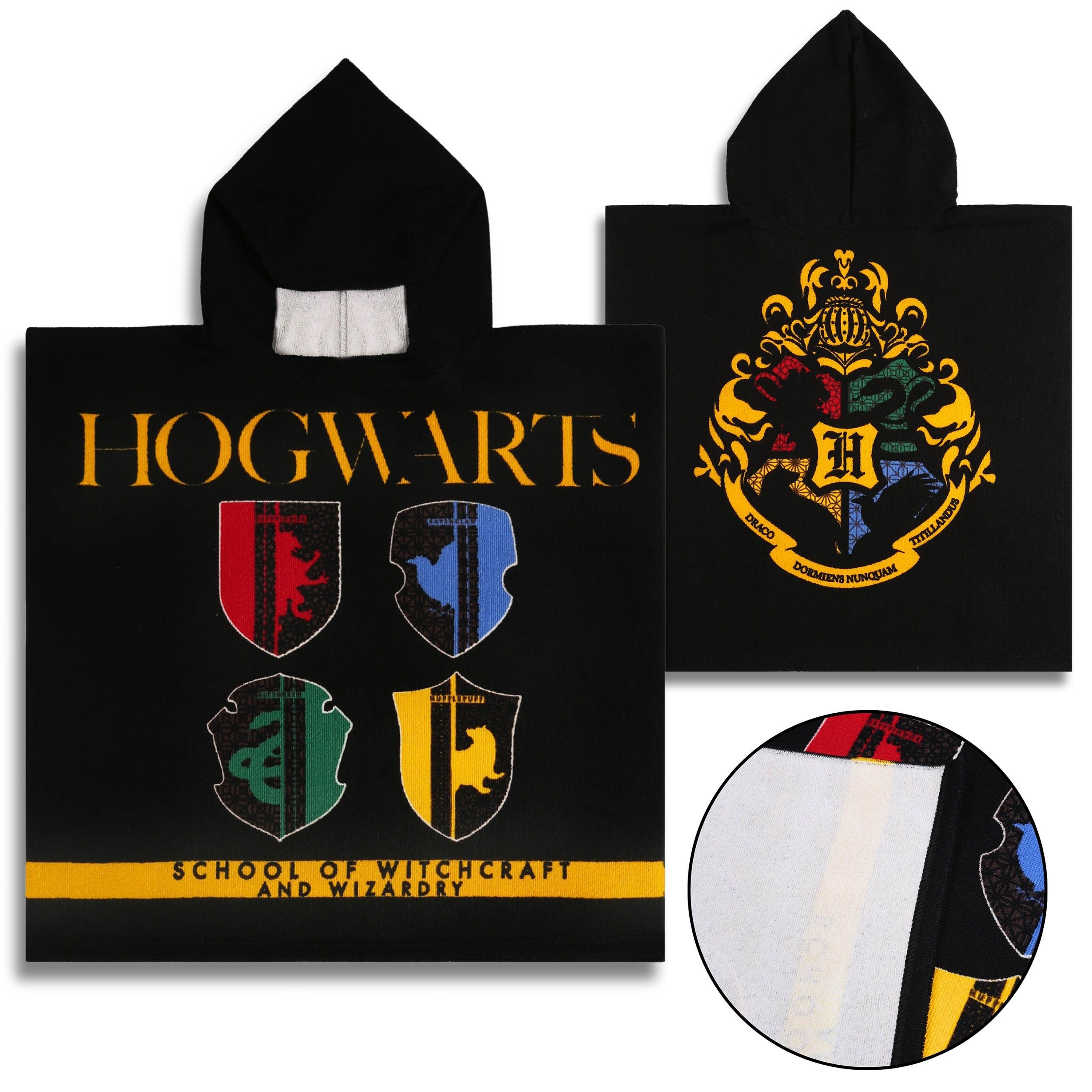 Kapuzenhandtuch Harry Potter Kinderbadetuch, Jungen Badeponcho mit Kapuze 55x110 cm