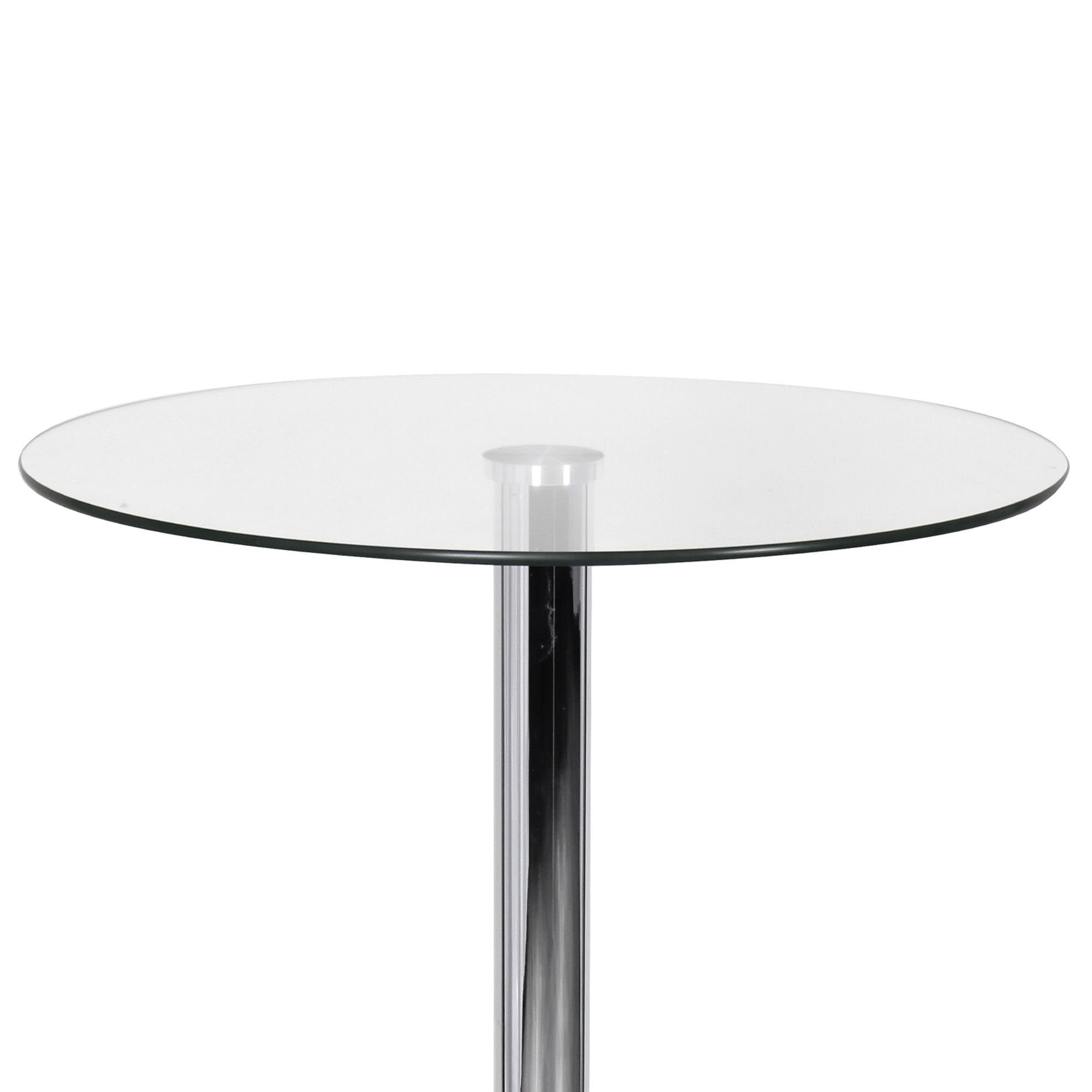 FINEBUY Metall Partytisch (Glas Bistrotisch Bartisch Modern), cm, Bartisch 60x60x105 Modern, FB35852 Drehbar Stehtisch