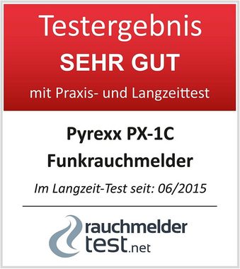 Pyrexx PX-1C Funk-Rauchwarnmelder Holzdunkel - 1er Set Rauchmelder