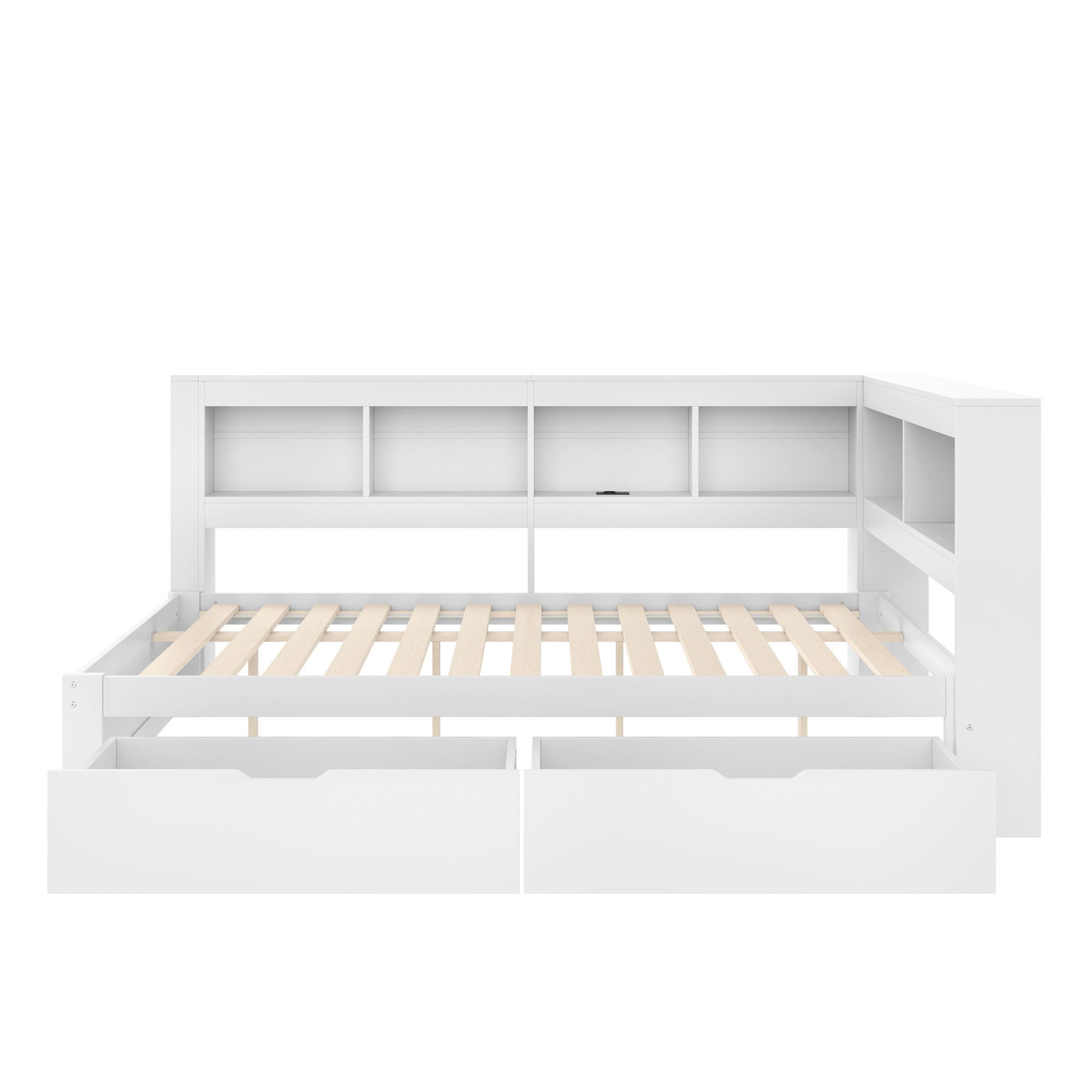 STILVORA Schlafsofa 140×200 mit Schubladen,Tagesbett Daybett mit Steckdose&Lattenrost, mit Stauraum, USB-Anschlüssen & Steckdose 140x200 cm, ohne Matratze