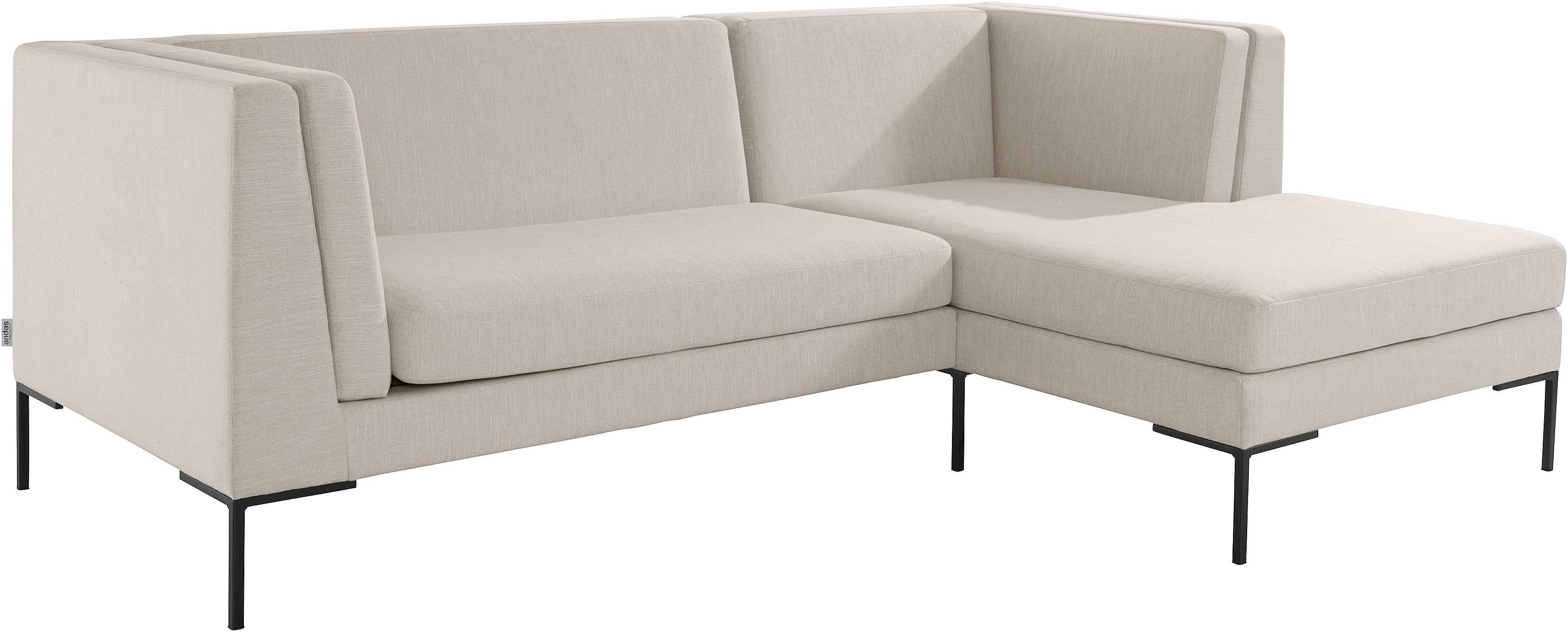 andas mit eleganten Ecksofa Frode, Metallfüßen