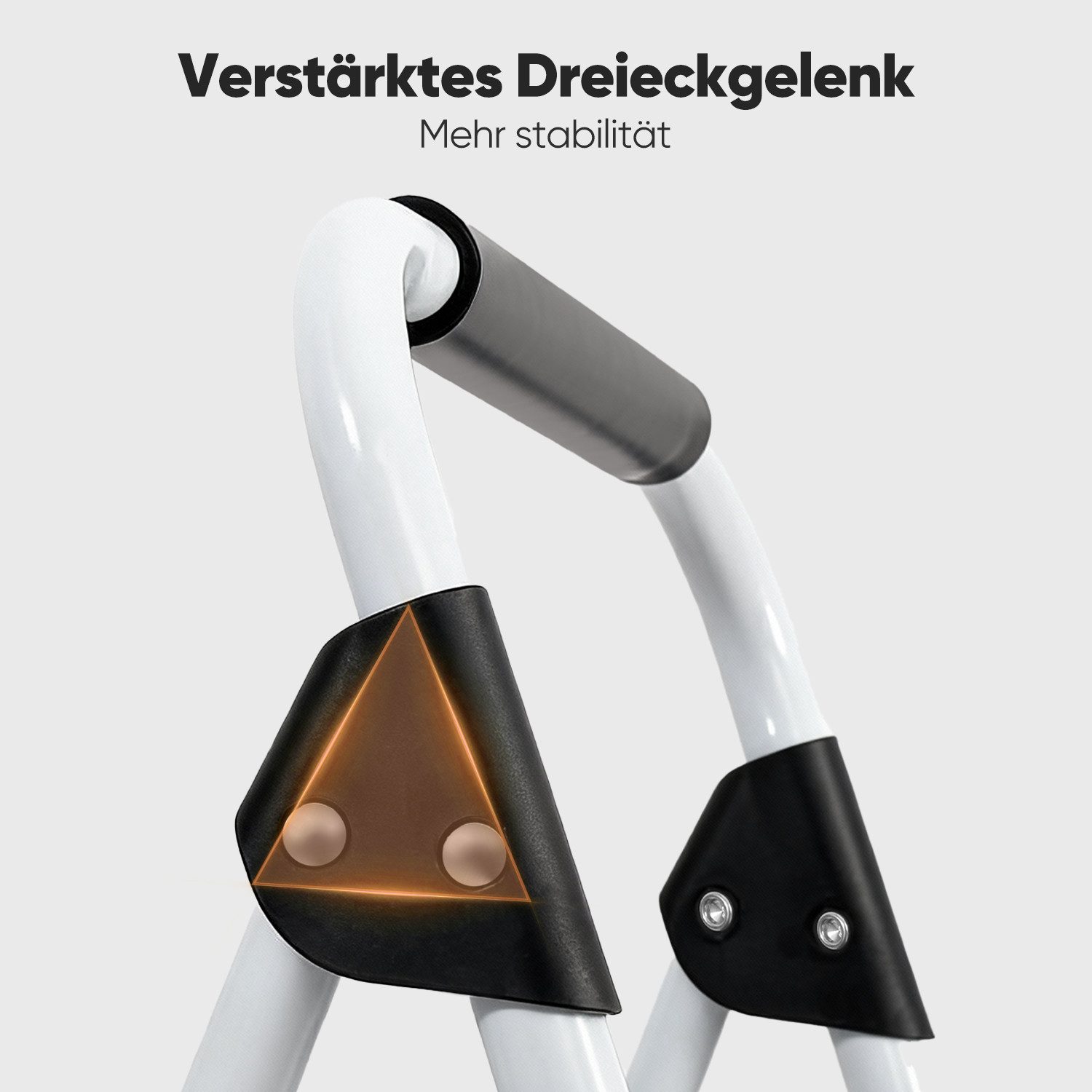 Sekey Trittleiter Klappbar Klapptritt Faltbar mit XXL 36 x 26cm rutschfester Trittfläche, 2-Stufen Trittleiter rutschfest bis 150 kg mit Klappsicherung – Bild 4 von 5