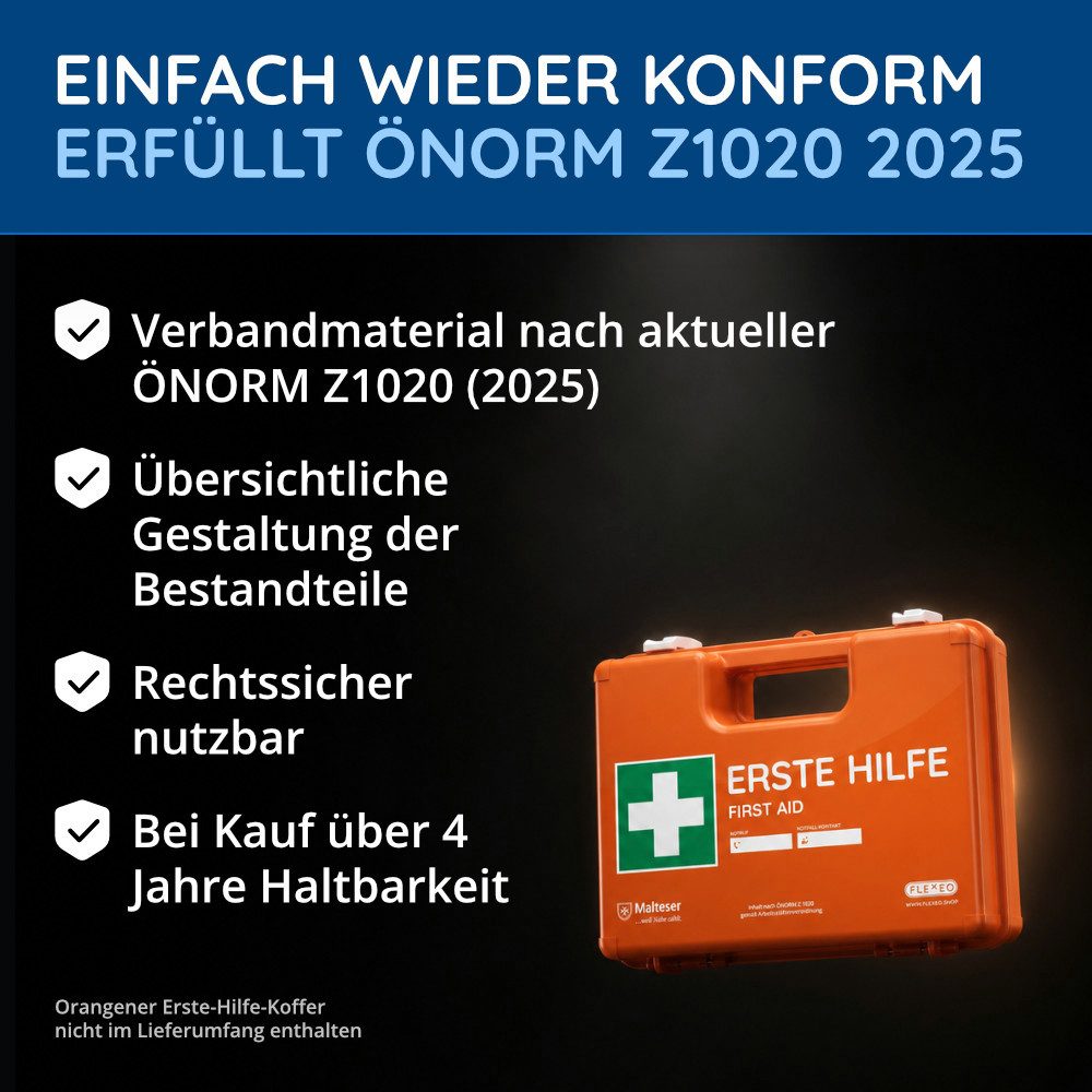 FLEXEO Erste-Hilfe-Set ÖNORM Z1020 (2025), (Nachfüllset, 52 St), praktisches Nachfüllset