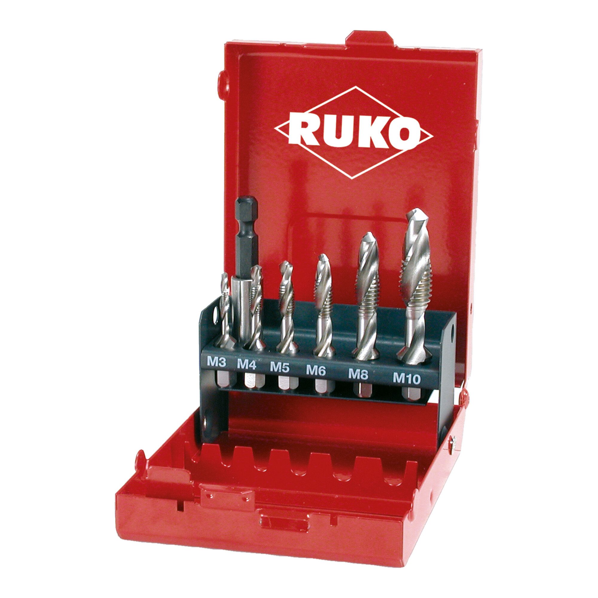 Ruko Gewindebohrer RUKO Kombi-Maschinengewindebohrer-Satz HSS in Industriekassette