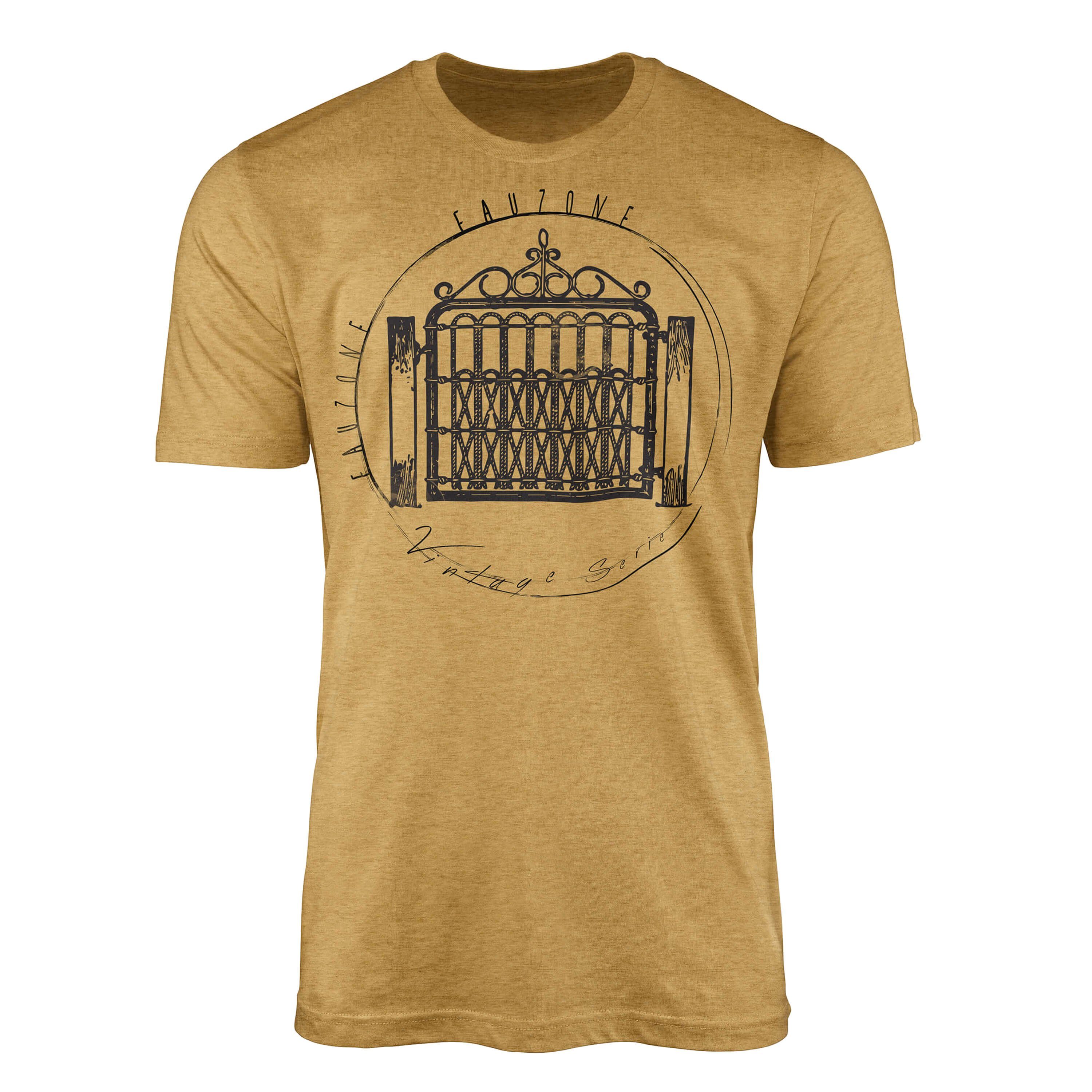 Sinus Art T-Shirt Vintage Herren T-Shirt Tor Antique Gold