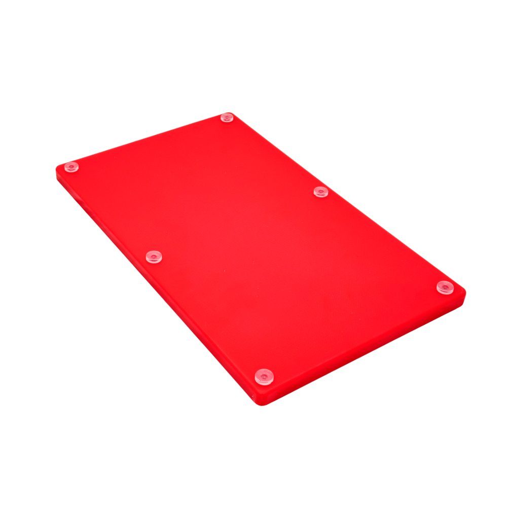 Gastro Spirit Schneidebrett Schneidebrett 50 x 30 x 2 cm aus Polyethylen, rot, Polypropylen, (1-St), mit Anti-Rutsch Pads, Gastronomie geeignet