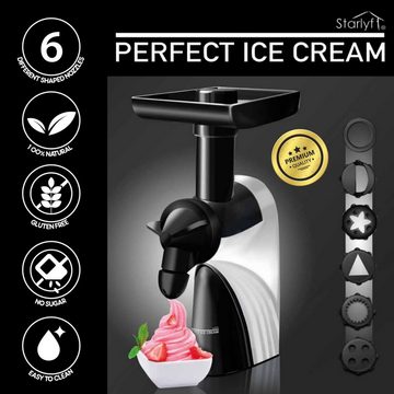 Starlyf Eismaschine Perfect Ice Cream, 120,00 W, Sorbetmaschine, natürliche Eisdesserts, Joghurt und Sorbet, glutenfrei