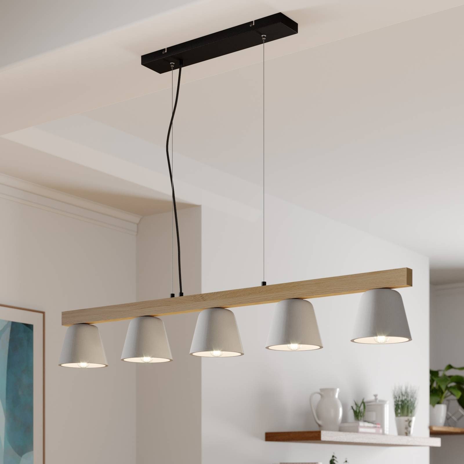 Lucande Hängeleuchte Kalinda, Alu IP20, 5 x 40 W