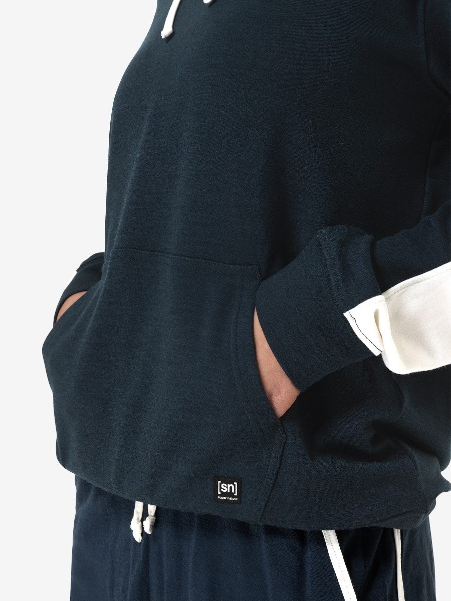 SUPER.NATURAL Hoodie für Damen, Merino Sport COLORADO Gallon Muster, casual