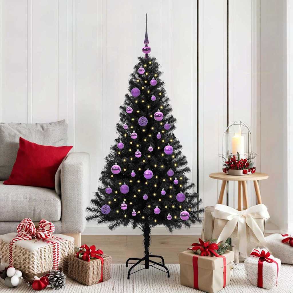 vidaXL Künstlicher Weihnachtsbaum Weihnachtsbaum Schwarz 150 cm PVC