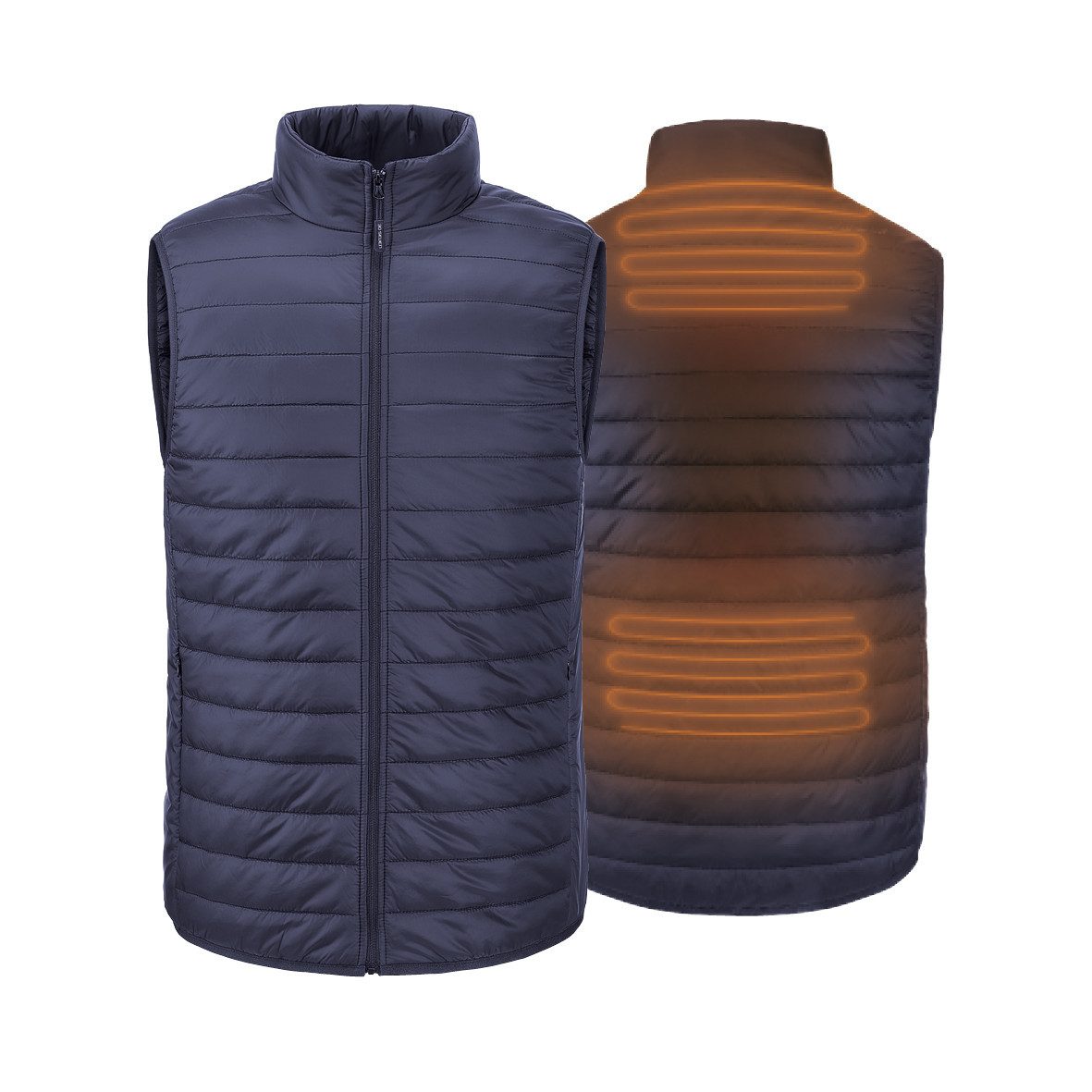 30seven Steppweste beheizte Weste Regular Fit Herren - marineblau 5V Set inkl. 2 Powerbanks & Ladegeräte