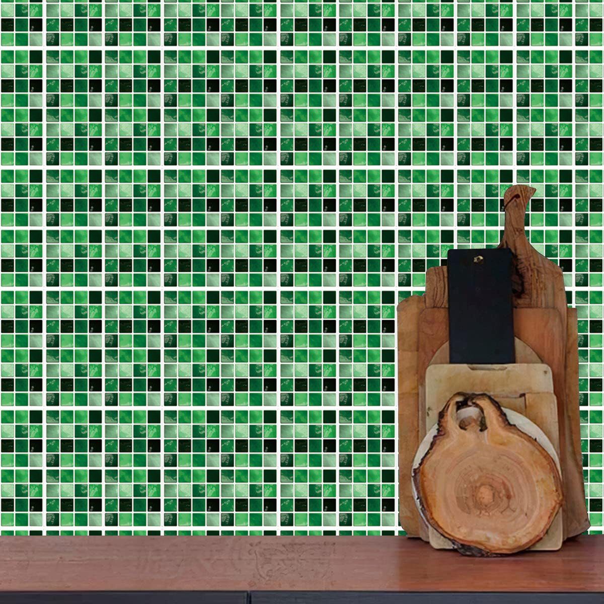 Fliesenaufkleber für Wandtattoo Mehrfarbig Wandfliesen Jormftte Aufkleber,Stein-Effekt-Mosaik Küche 3