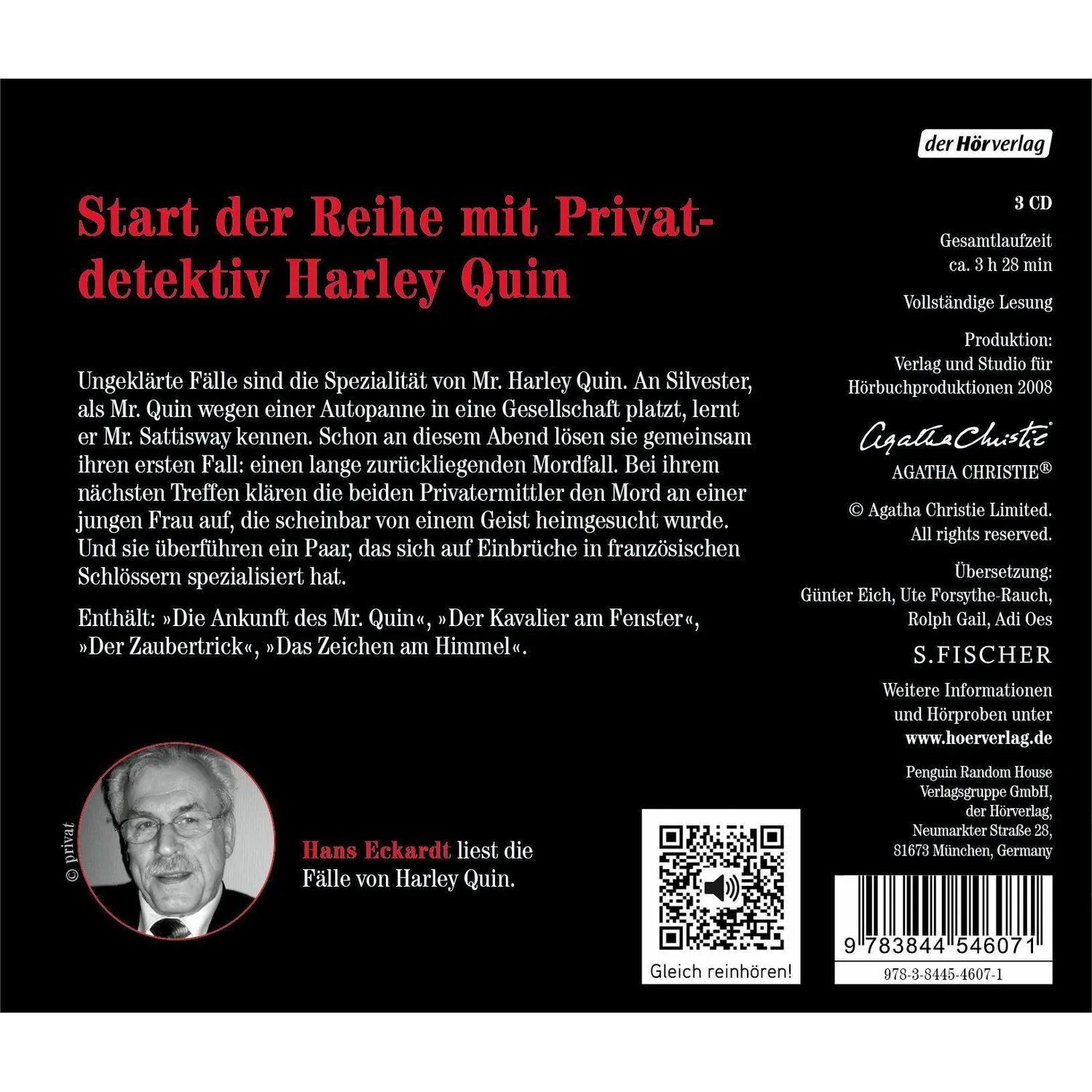 Der HörVerlag Hörspiel Der seltsame Mister Quin 1