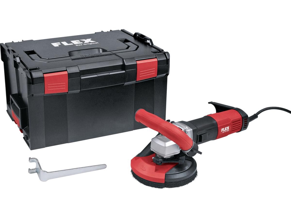Flex Winkelschleifer Betonschleifer Sanierungsschleifer LDE 16-8 125 R Kit Turbo, max. 7800 U/min, Set inkl. L-BOXX und Diamant-Schleifteller Turbo Jet II