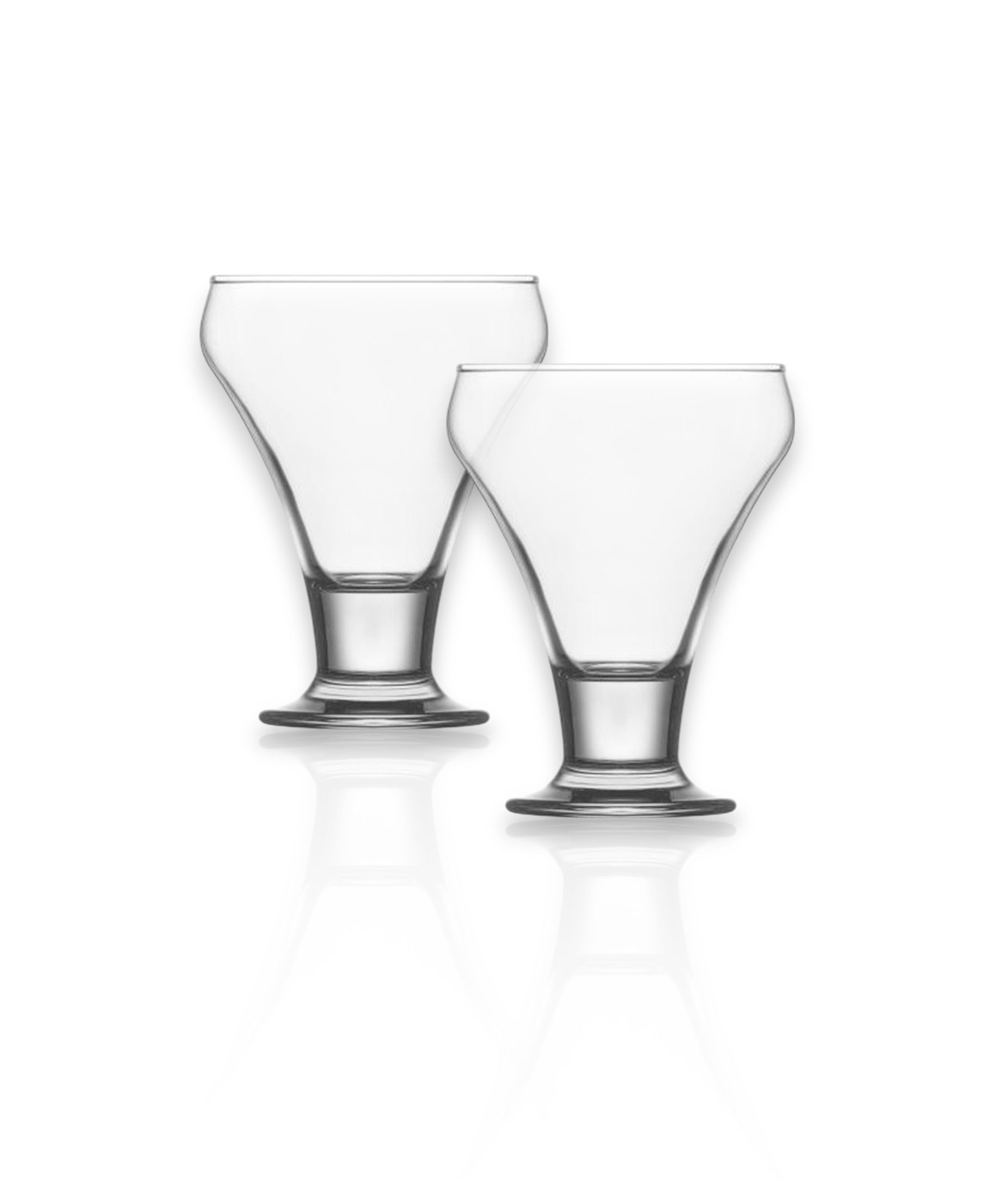 WestCraft Eisschale Eis-Becher aus Glas, versch. Sets, Schalen, Dessertschalen, klar, Qualitäts-Glas, (2-tlg), Ideal für Eis, Obst, Salat, Pudding, Vor- & Cocktailspeisen