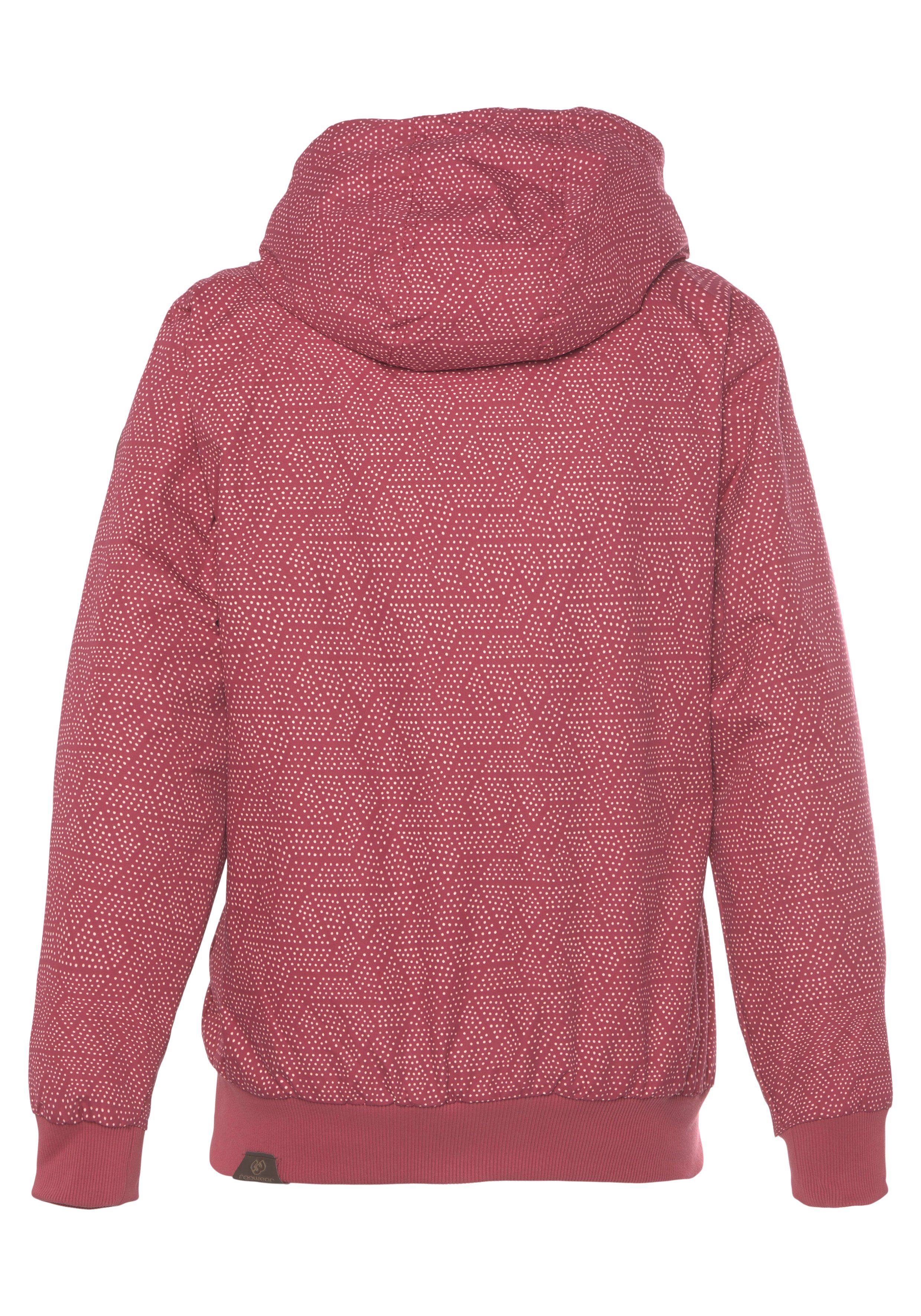 Muster Outdoorjacke RASPBERRY O NUGETTKA PRINT mit Ragwear Pünktchen