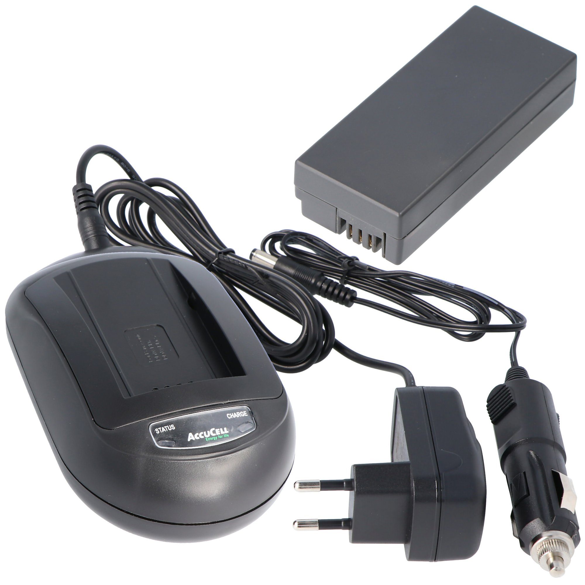 AccuCell SparSet Ladegerät inkl. Akku passend für Sony NP-FC10, Sony NP-FC11 Akku 650 mAh (3,7 V)