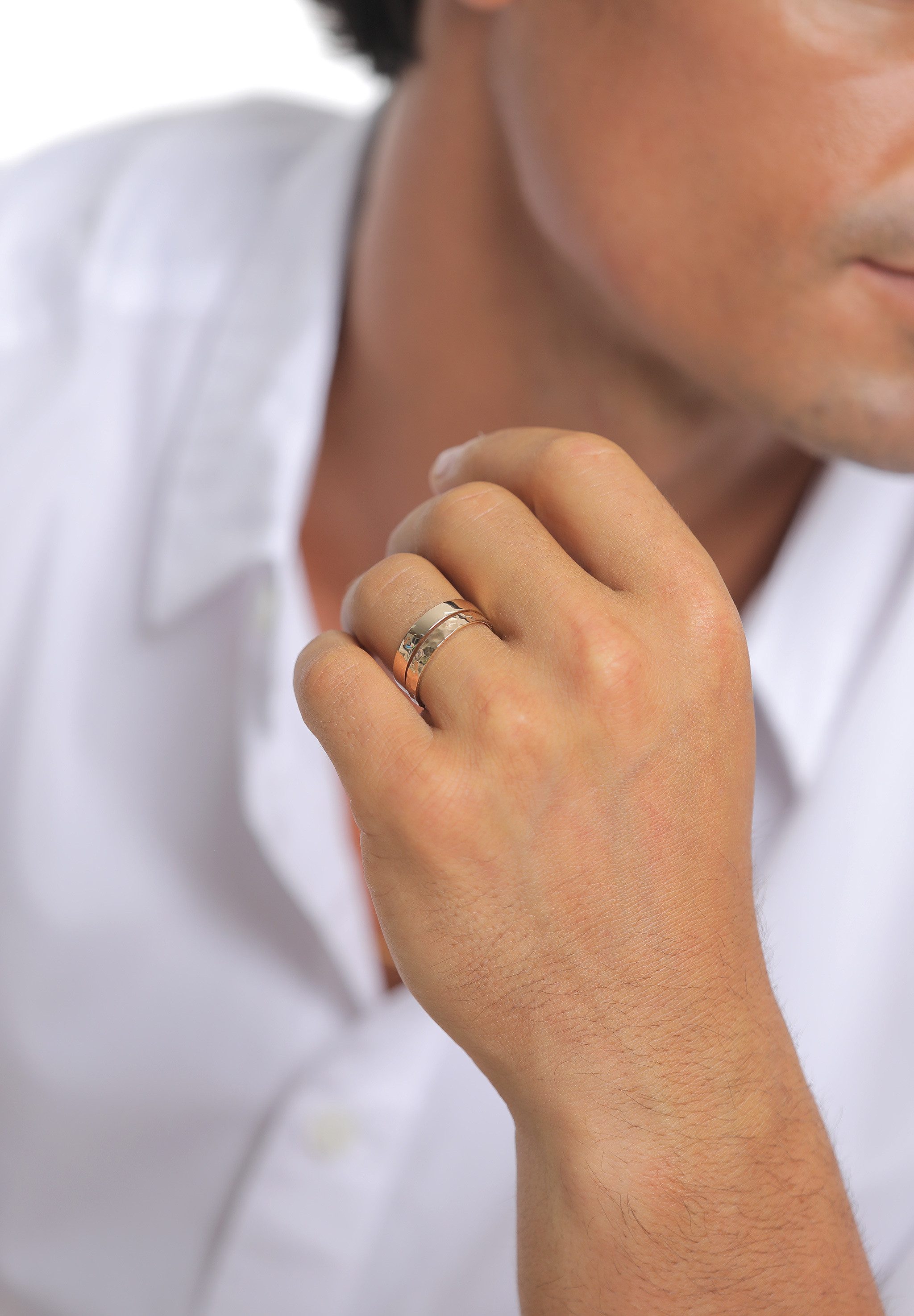 Kuzzoi Ring-Set Kuzzoi Ring Set Basic Gehämmert 925 Silber
