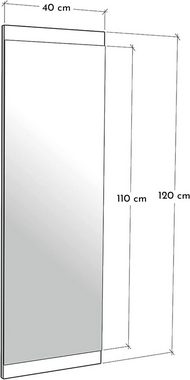 Gozos Ganzkörperspiegel Nobel Vertikal oder horizontal Wandspiegel mit hölzerner Unterseite