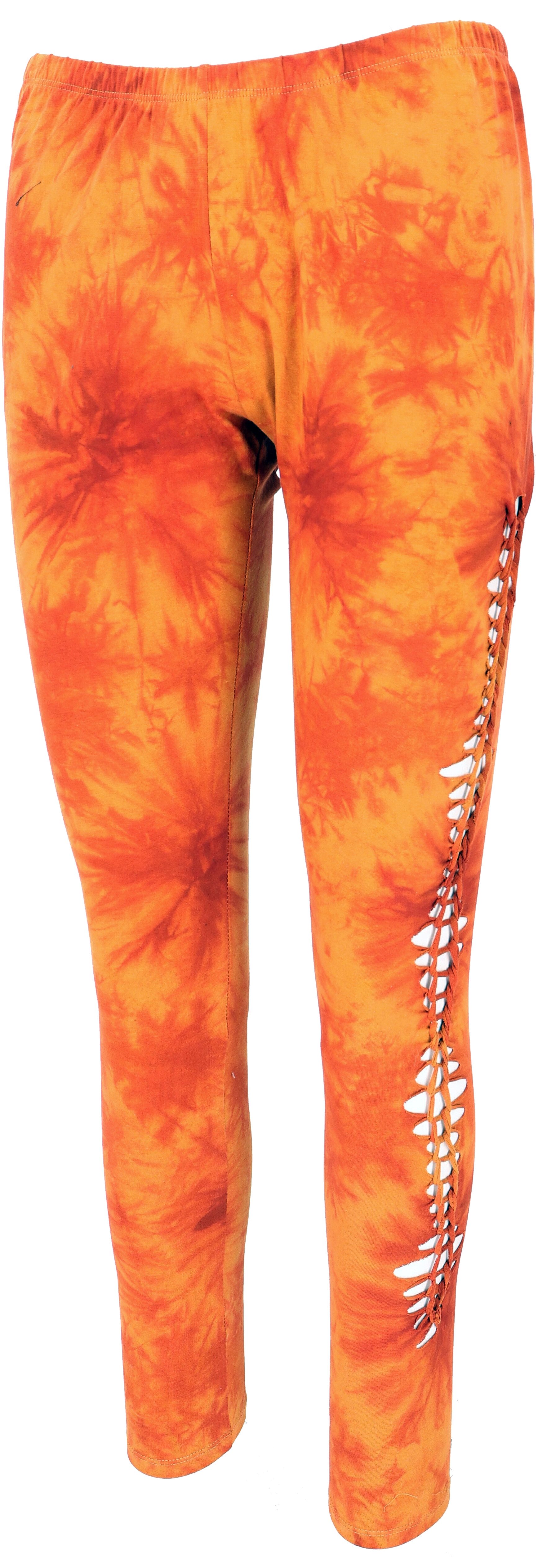 KUNST UND MAGIE Hippie Stirnband Batik – Stonewashed, Orange | Unisex, Aus 100% Baumwolle | Für Yoga, Festival & Style