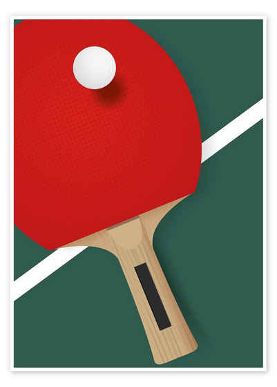 Posterlounge Poster Editors Choice, Tischtennis - minimalistisch, Illustration