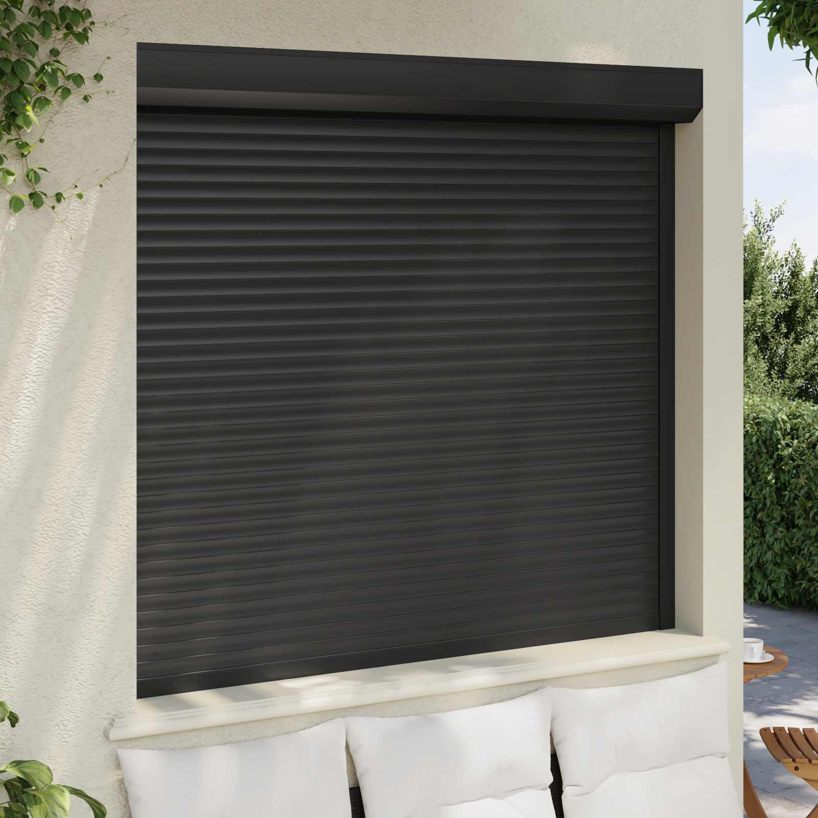 vidaXL Fensterladen Rollladen Anthrazit 160 x 150 cm Aluminium und Polyurethan, BxH: 14x150 cm, (1-St)