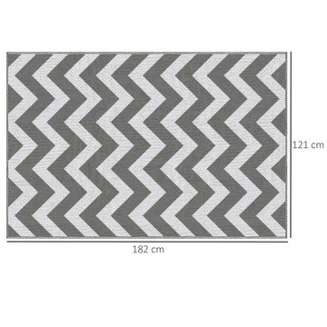 Outdoorteppich wasserdicht, doppelseitiges Design, 121 x 182 cm, Outsunny, Rechteck, Höhe: 0.3 mm, Einzelstück
